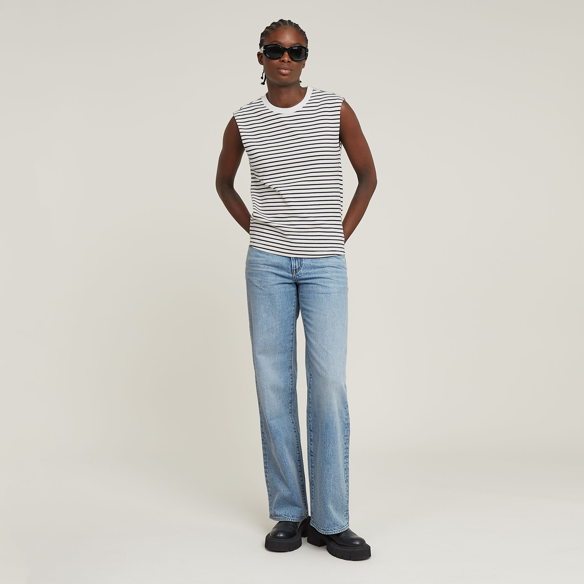 G-Star RAW Stripe Boxy Top Meerkleurig Dames