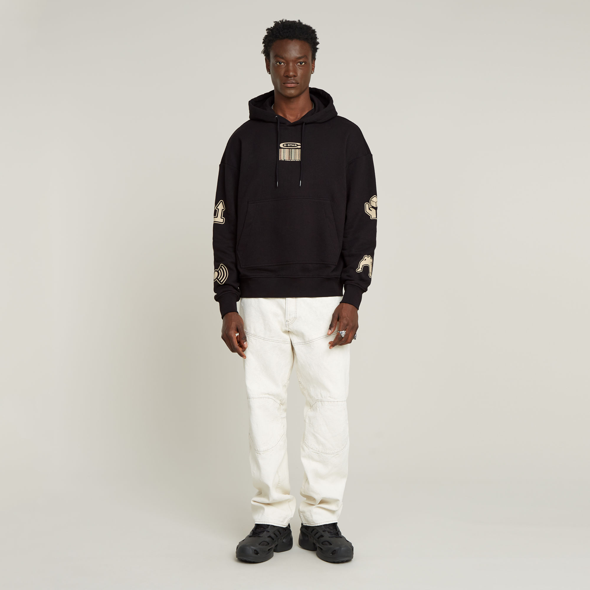 G-Star RAW Multi Logo Loose Hoodie Zwart Heren