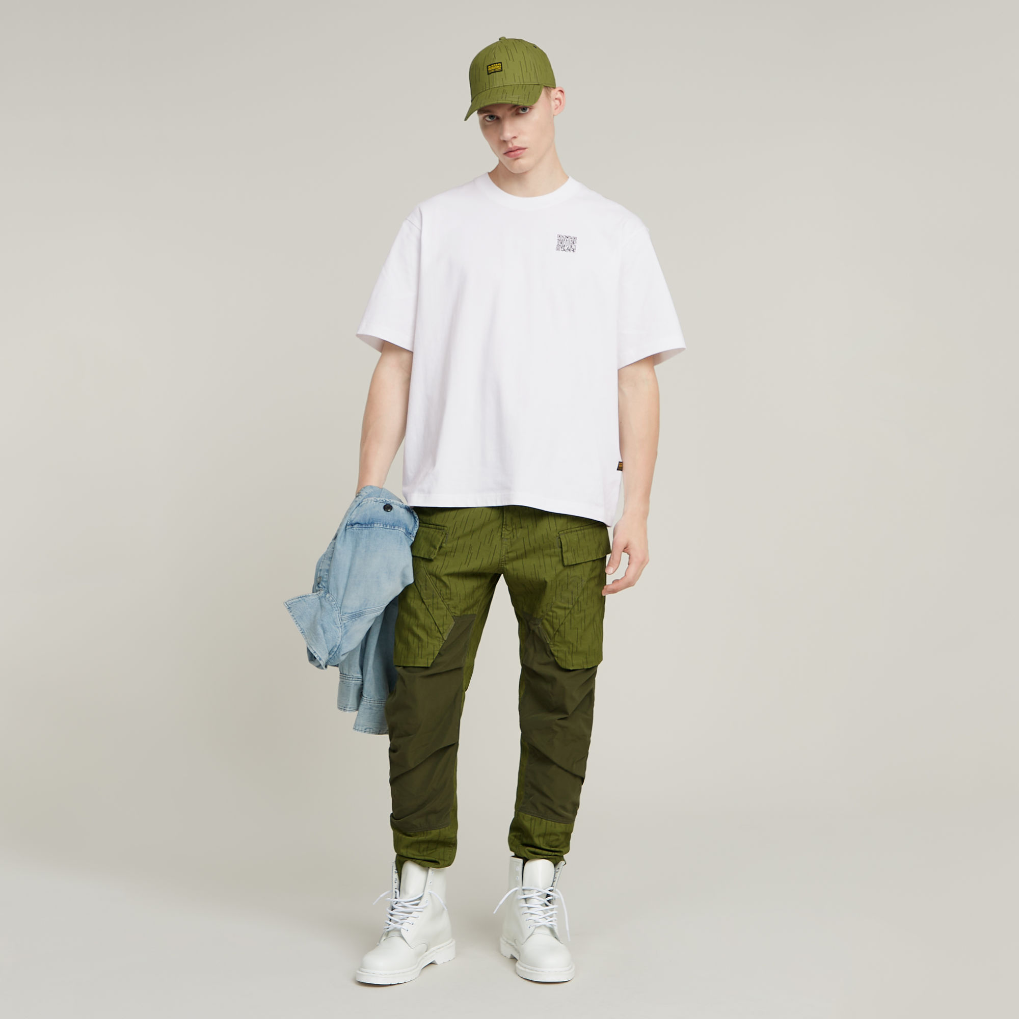 G-Star RAW QR Mini Maxi Boxy T-Shirt Wit Heren