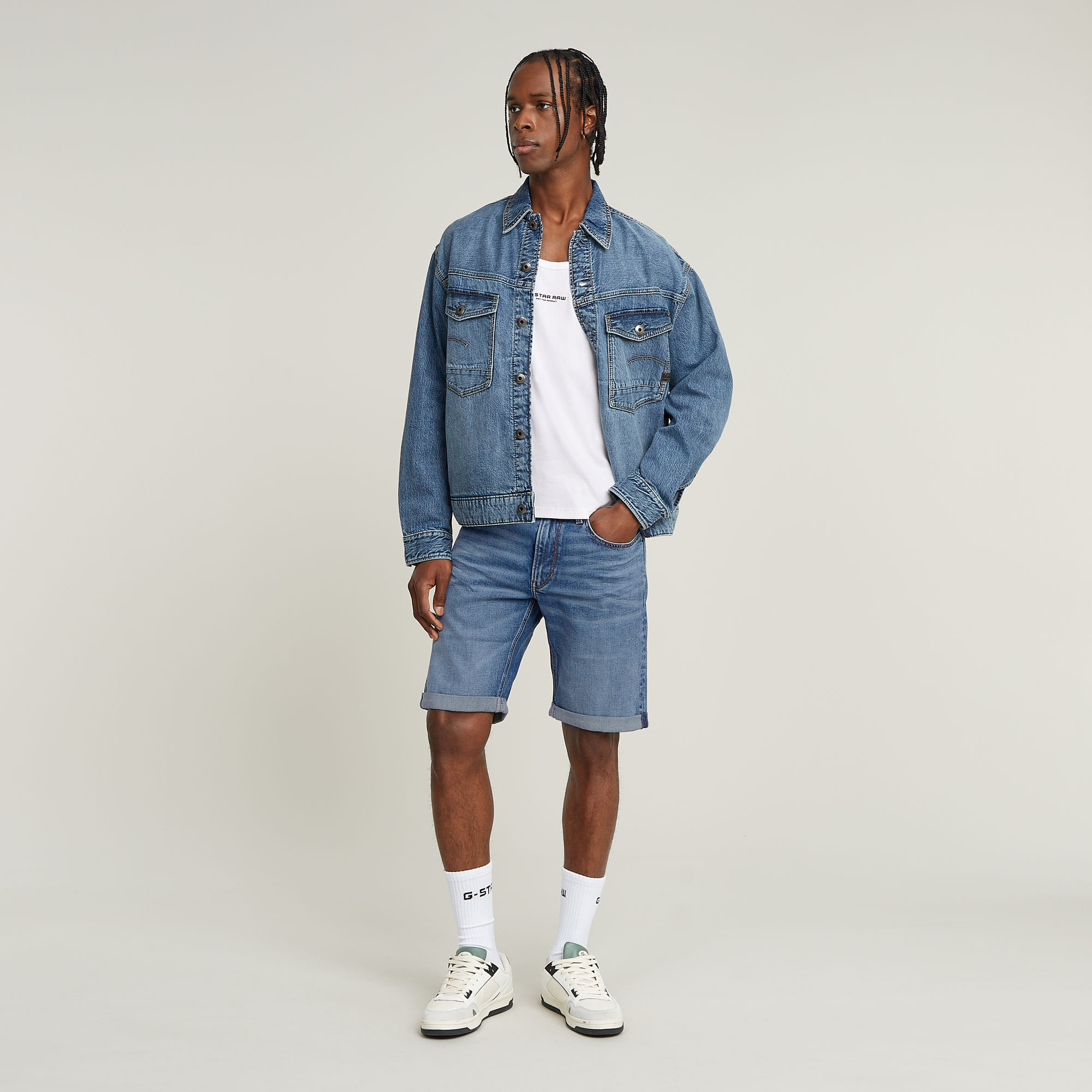 G-Star RAW Mosa Denim Short Midden blauw Heren