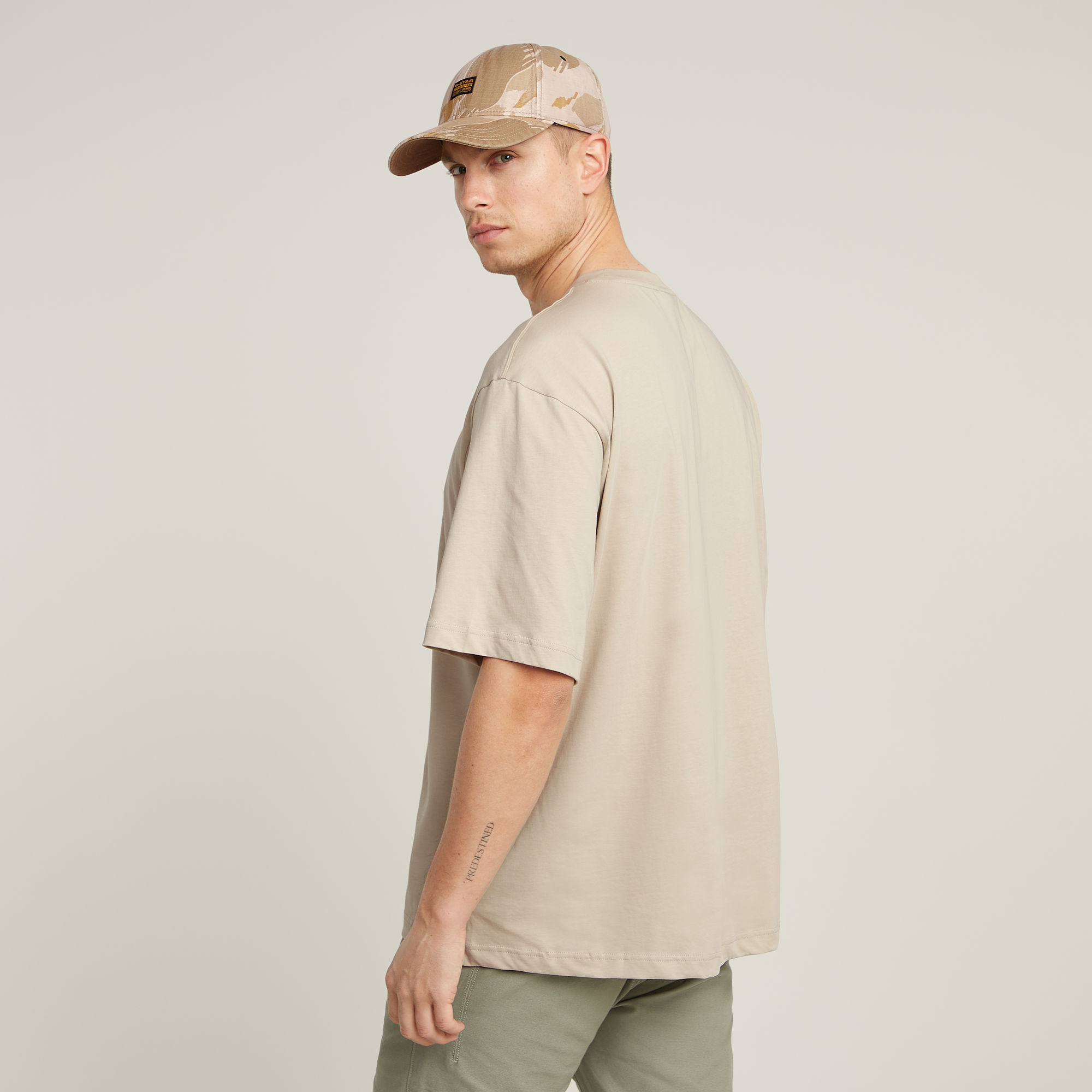 G-Star RAW Center Chest Boxy T-Shirt Beige Heren