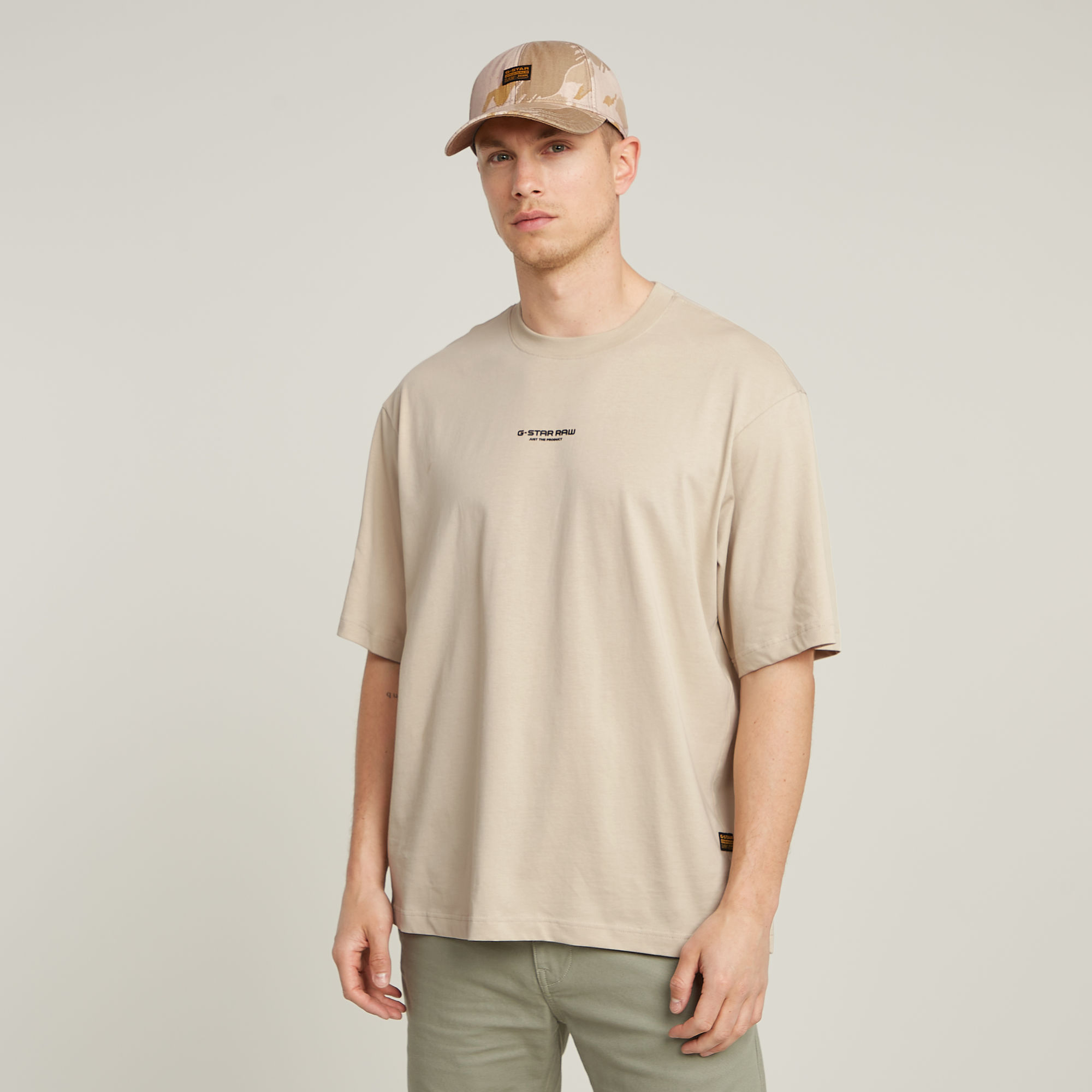 

Center Chest Boxy T-Shirt - Beige - Men