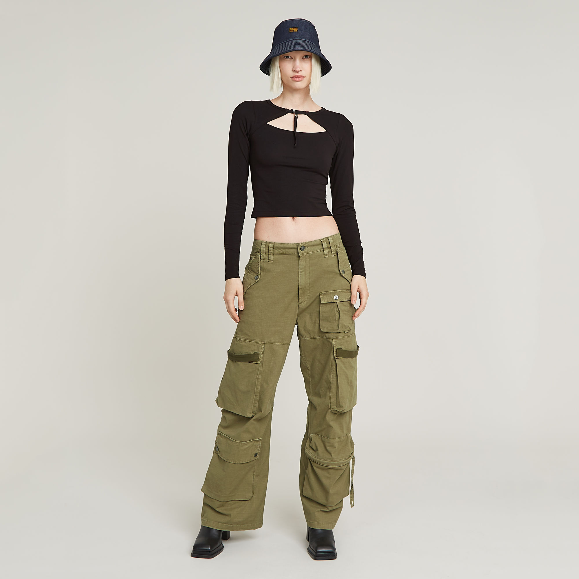 G-Star RAW Keyhole Slim Korte Top Zwart Dames
