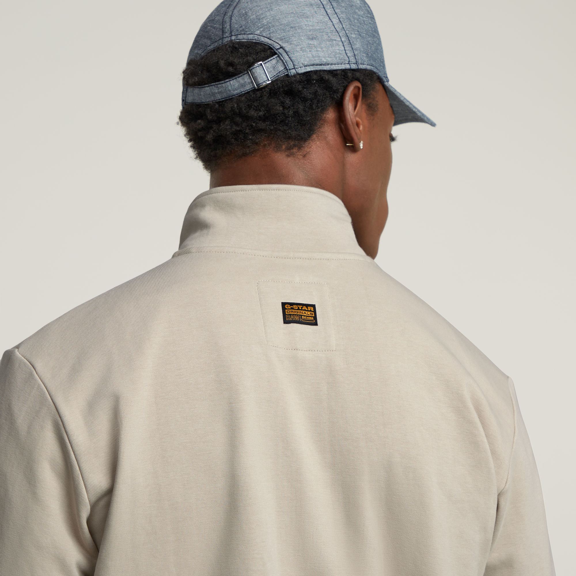 G-Star RAW Nifous Sweater Met Rits Beige Heren