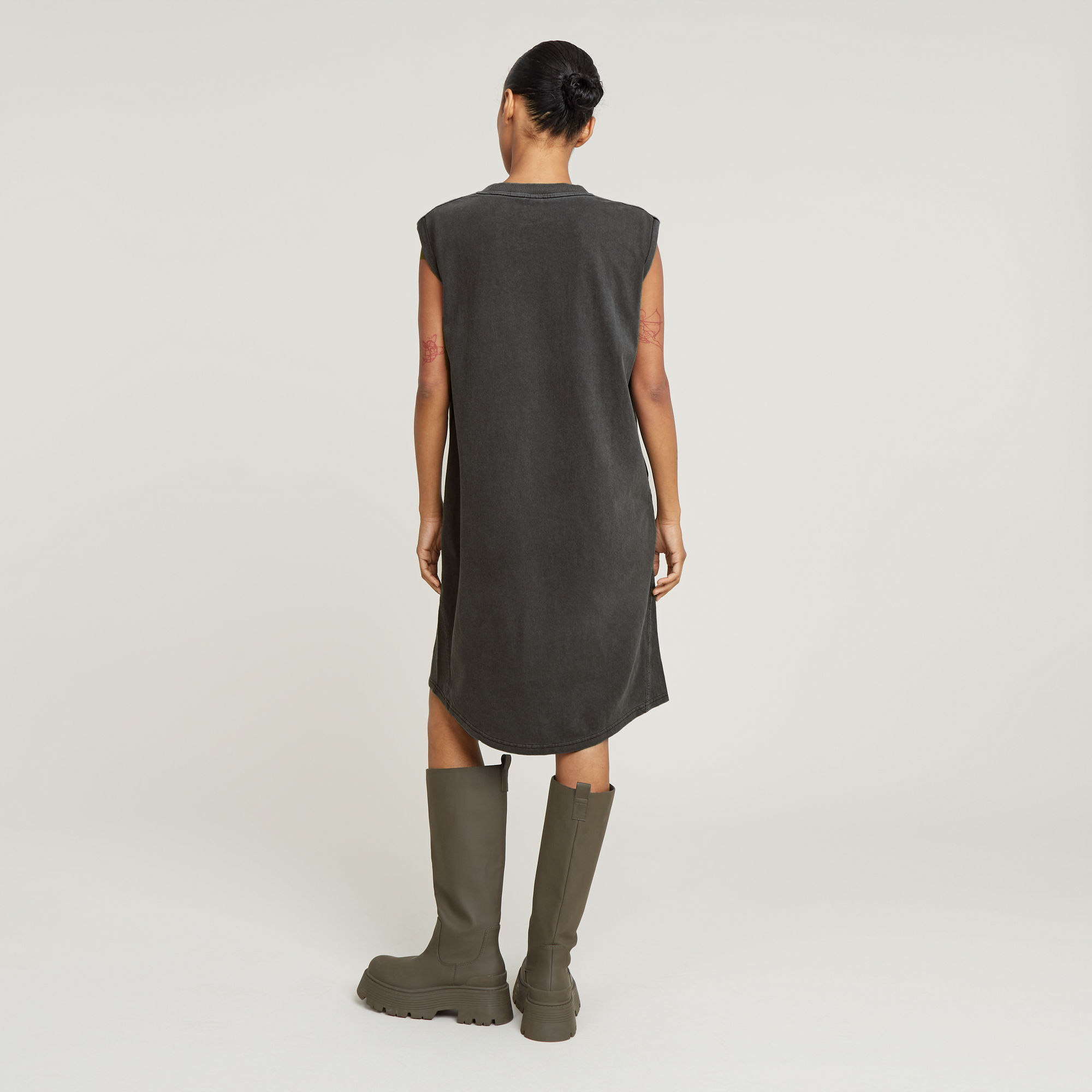 G-Star RAW Seam Detail Overdyed Loose Jurk Zwart Dames