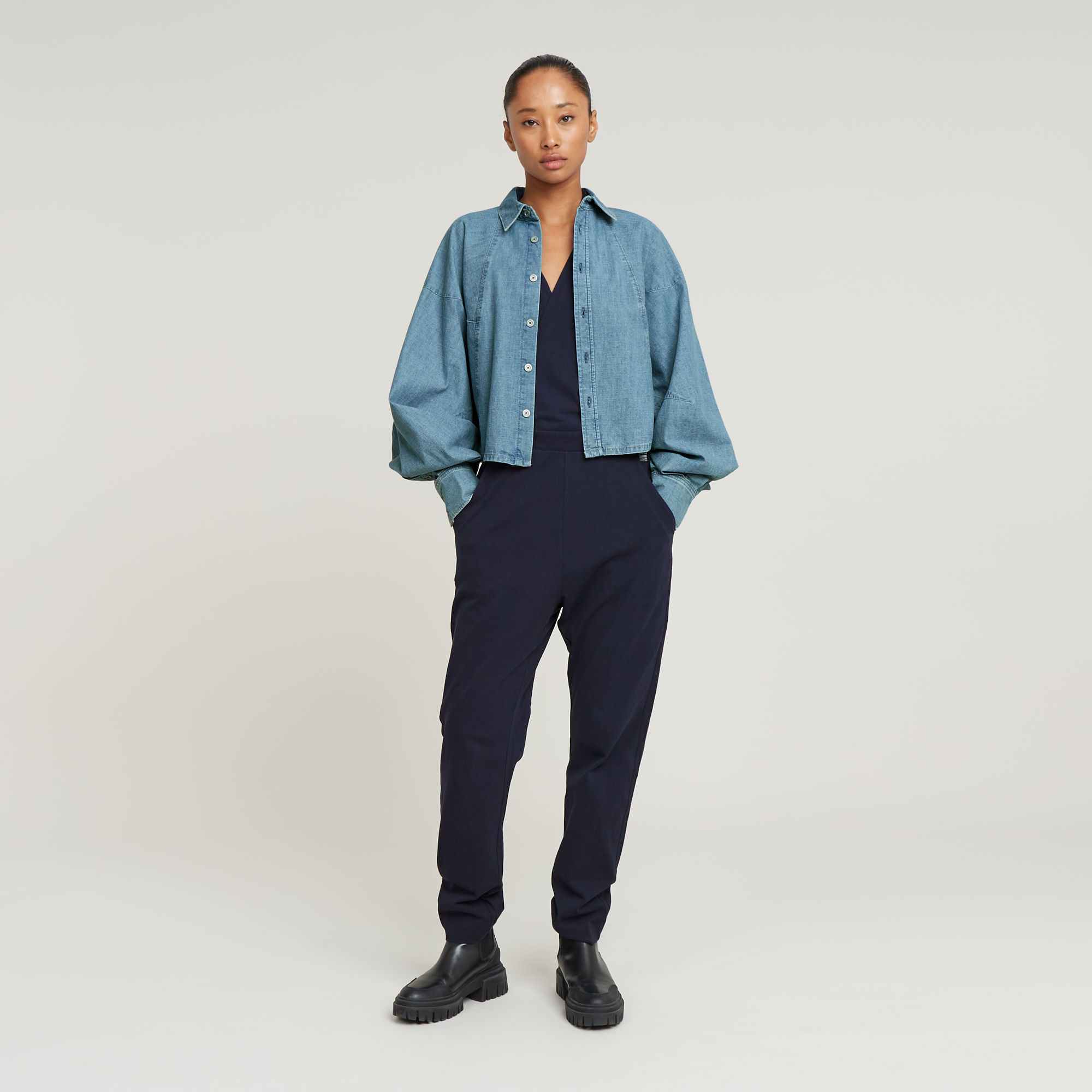 G-Star RAW Wrap Jumpsuit Donkerblauw Dames