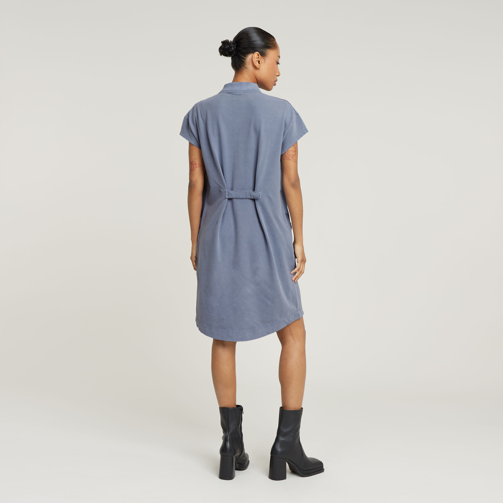 G-Star RAW Seam Detail Polo Jurk Lichtblauw Dames