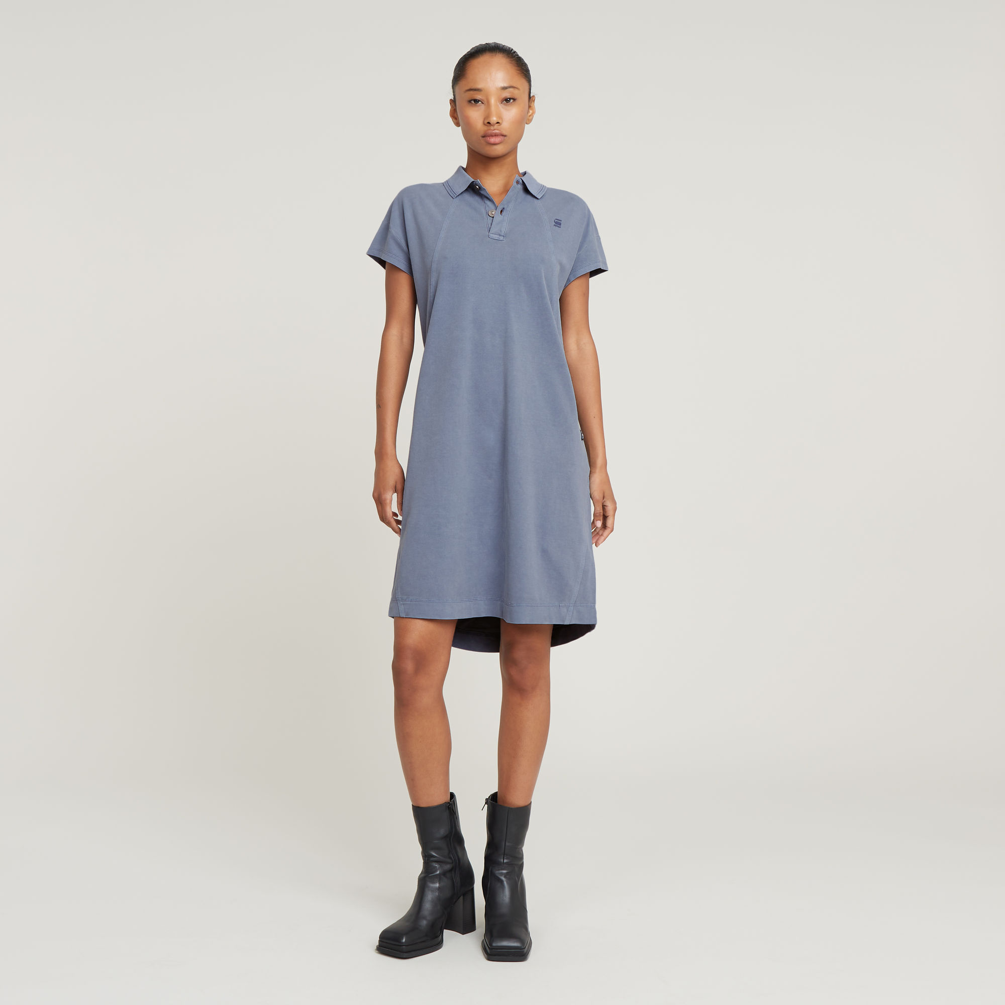 

Seam Detail Polo Dress - Light blue - Women