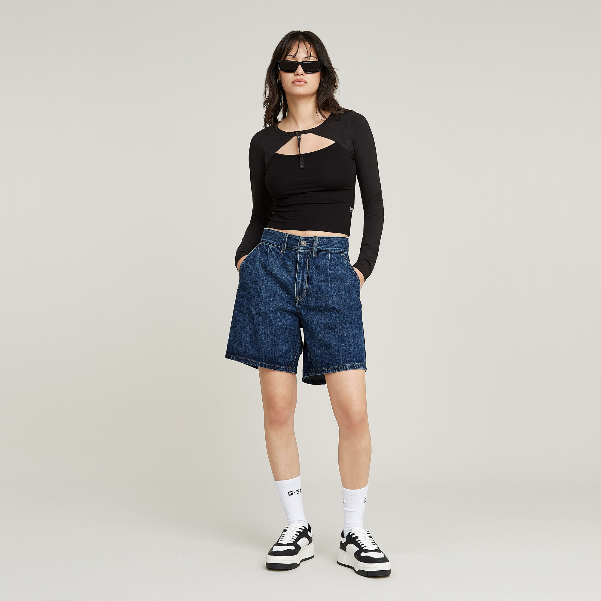 G-Star RAW Barrel Utility Short Donkerblauw Dames
