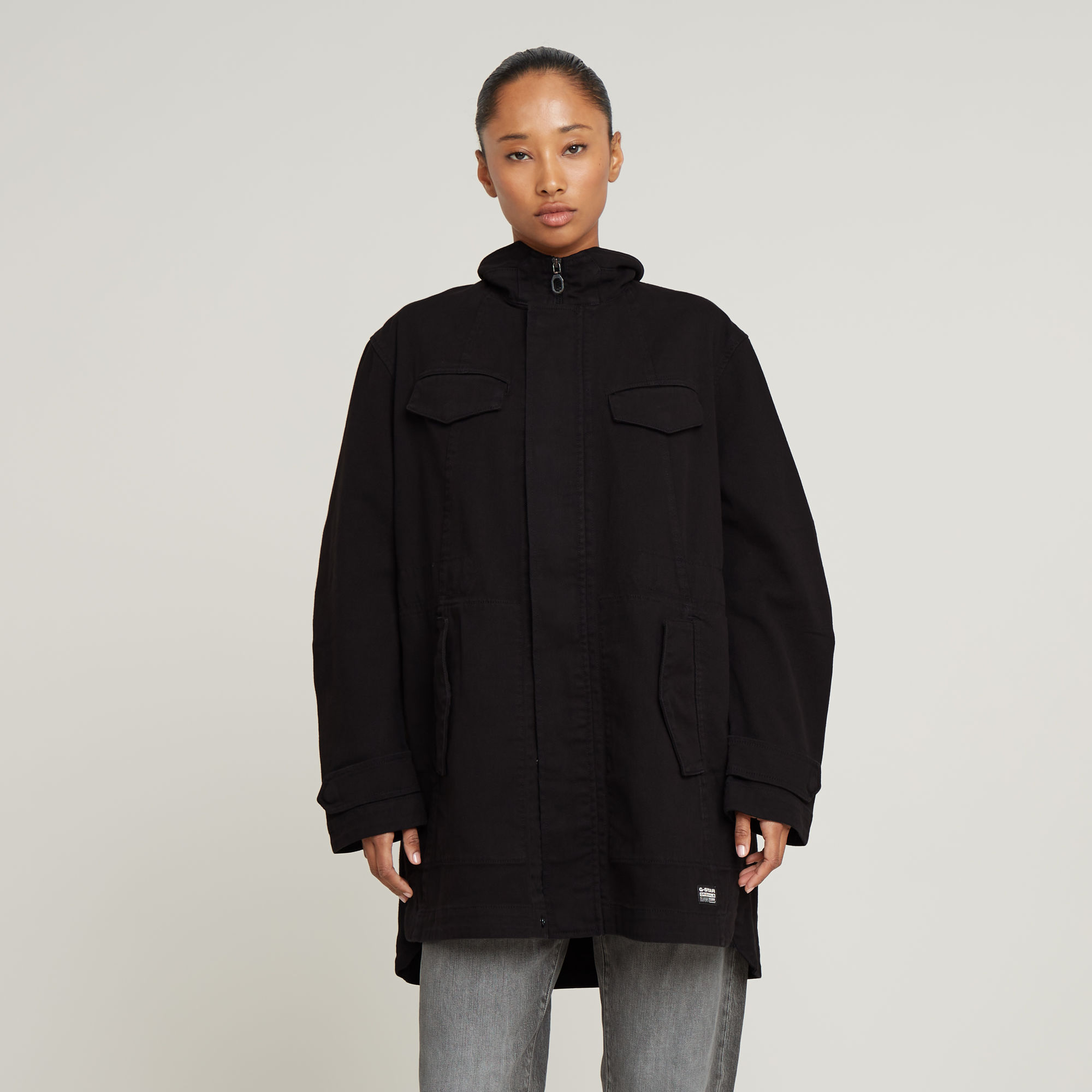 Overdyed Parka - Schwarz - Damen