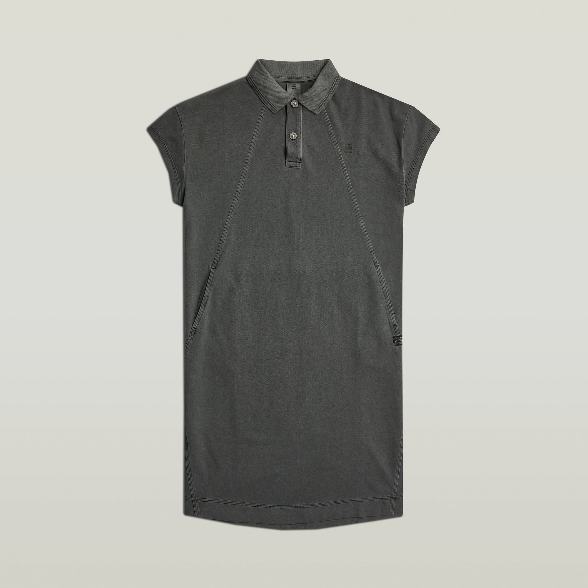 G-Star RAW Seam Detail Polo Jurk Zwart Dames