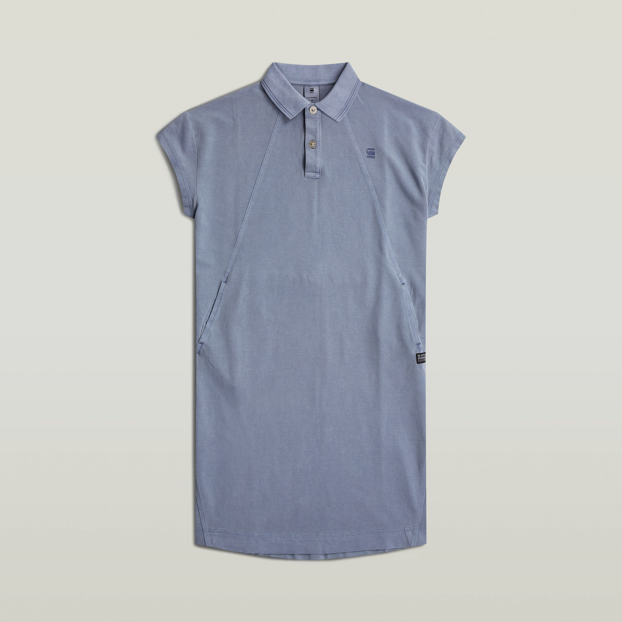 G-Star RAW Seam Detail Polo Jurk Lichtblauw Dames