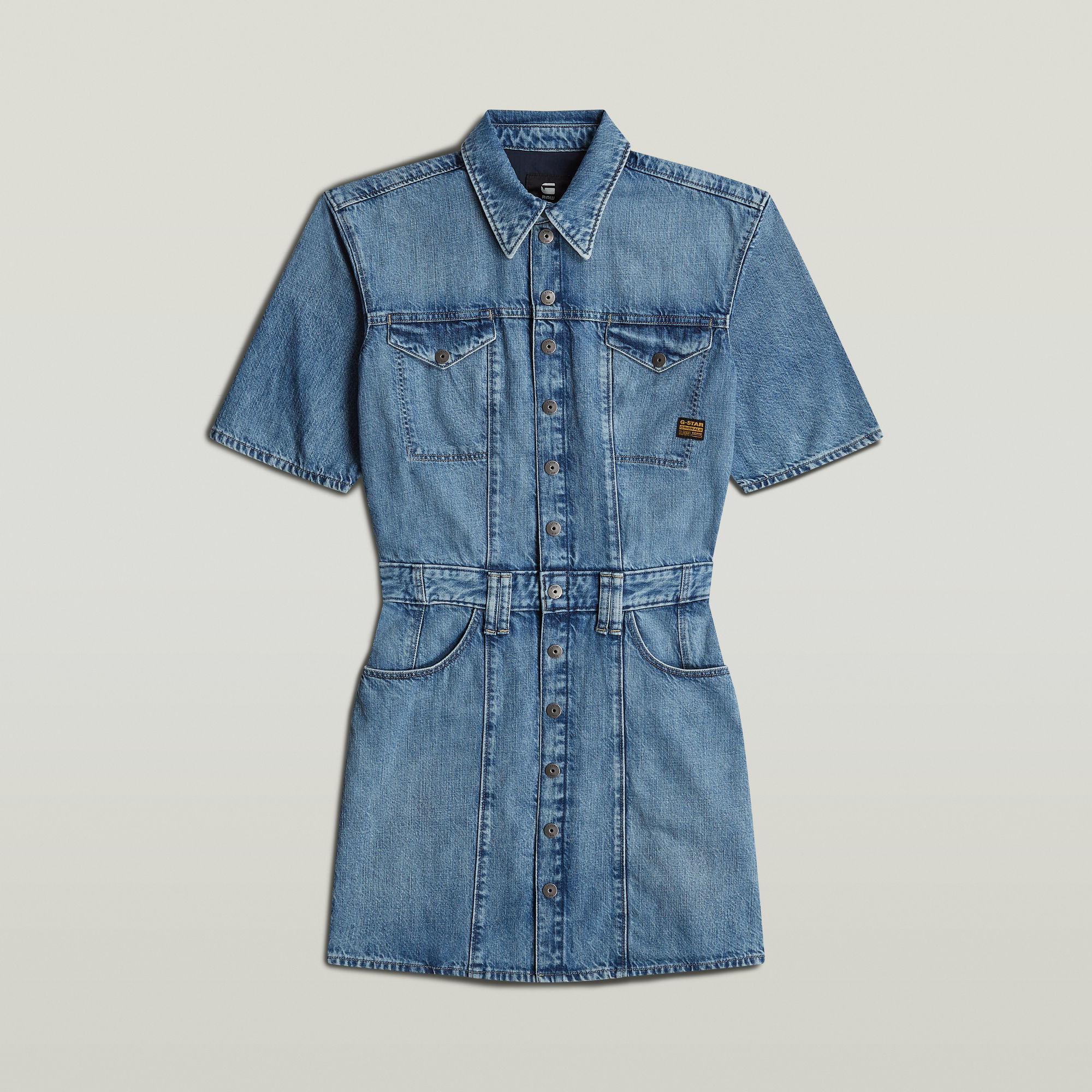 G-Star RAW Jurk Biker Midden blauw Dames