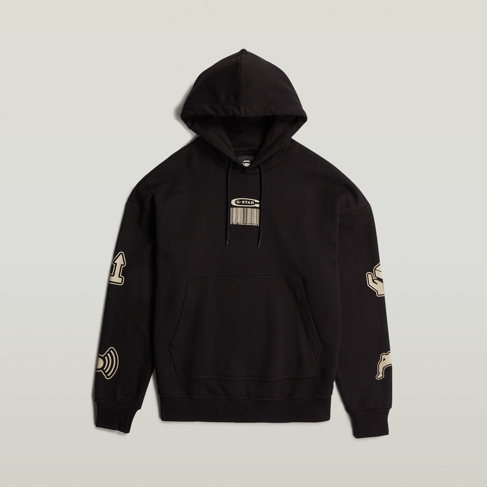 G-Star RAW Multi Logo Loose Hoodie Zwart Heren