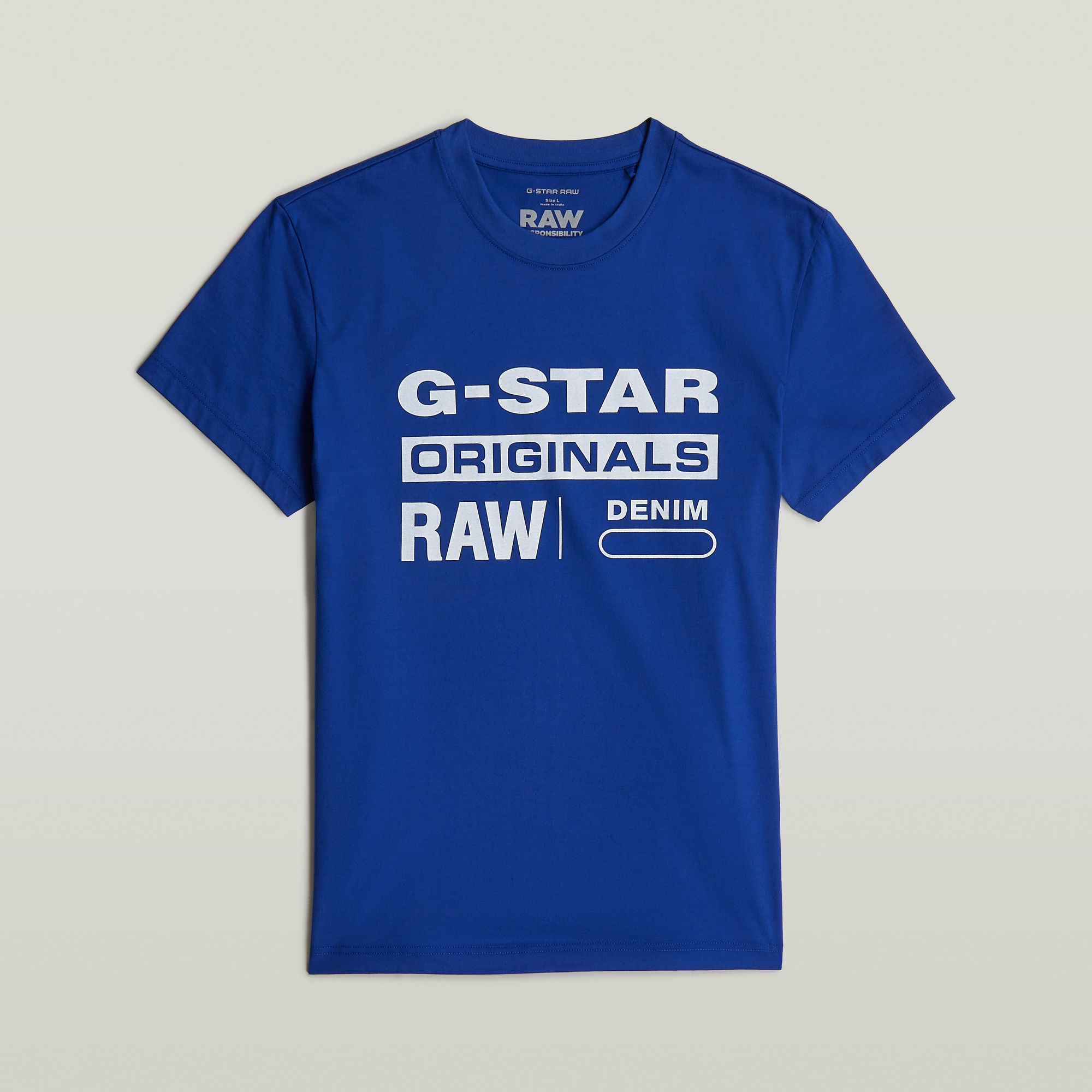 G-Star RAW Originals T-Shirt Midden blauw Heren