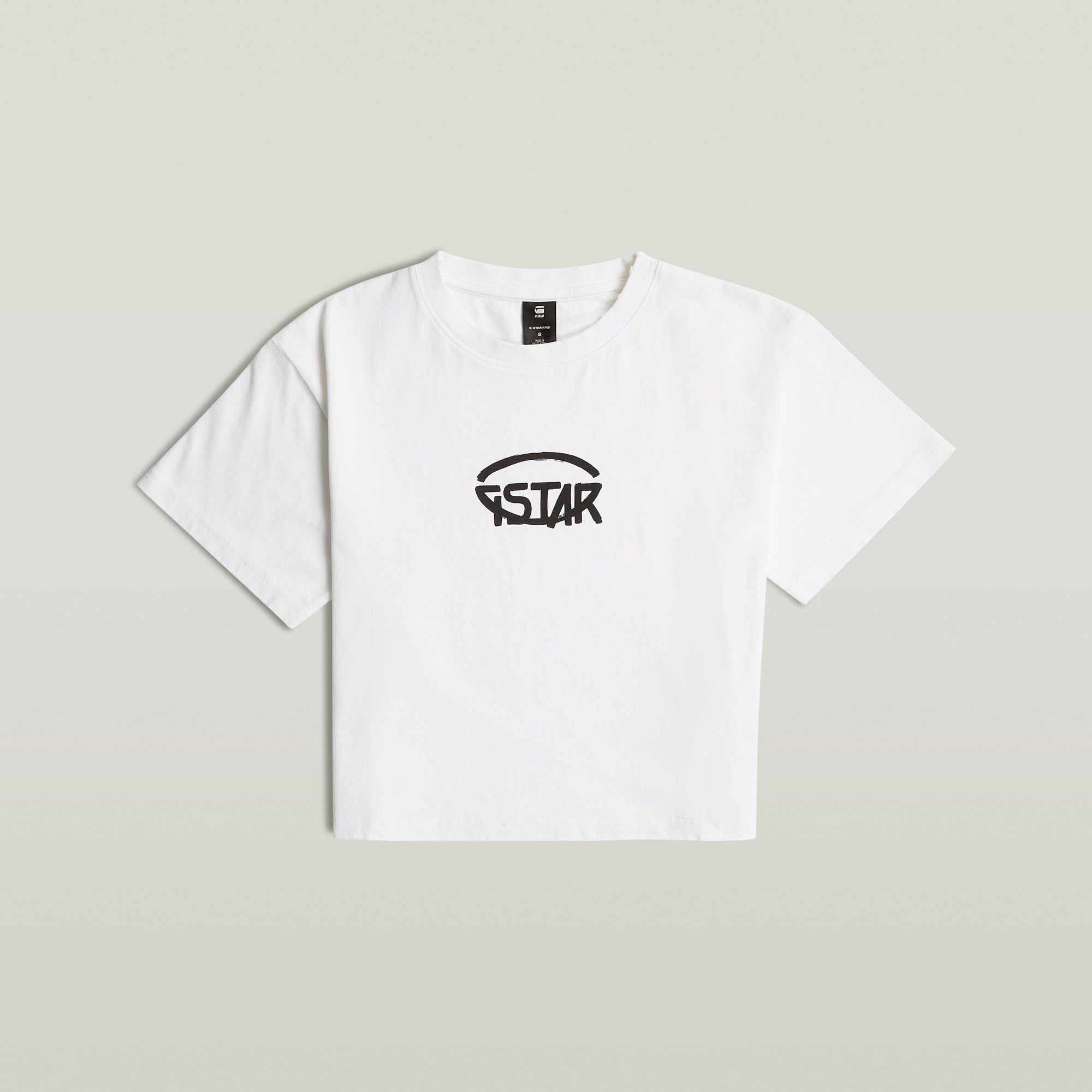 G-Star RAW Logo Relaxed Korte Top Wit Dames