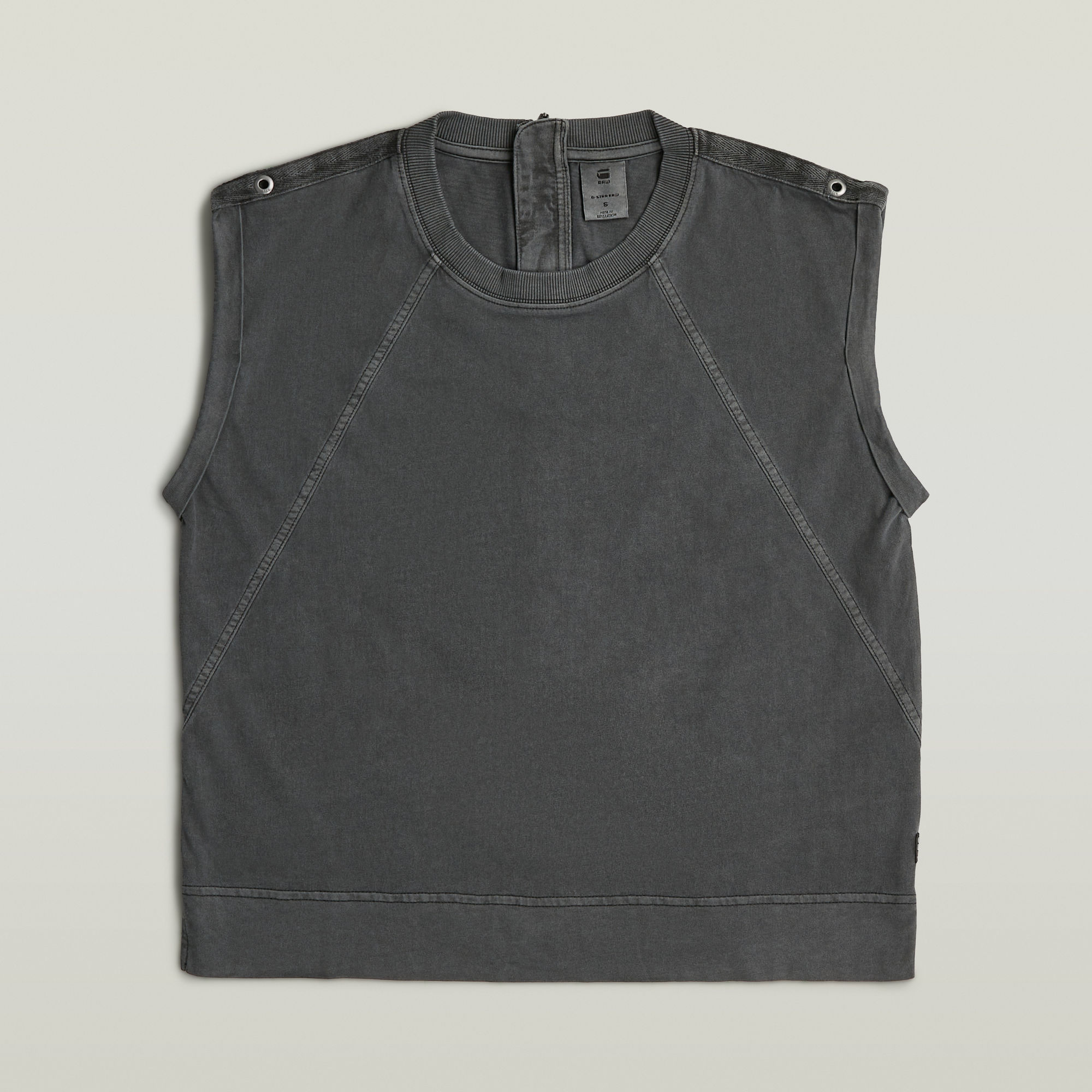 G-Star RAW Back Zip Overdyed Top Zwart Dames