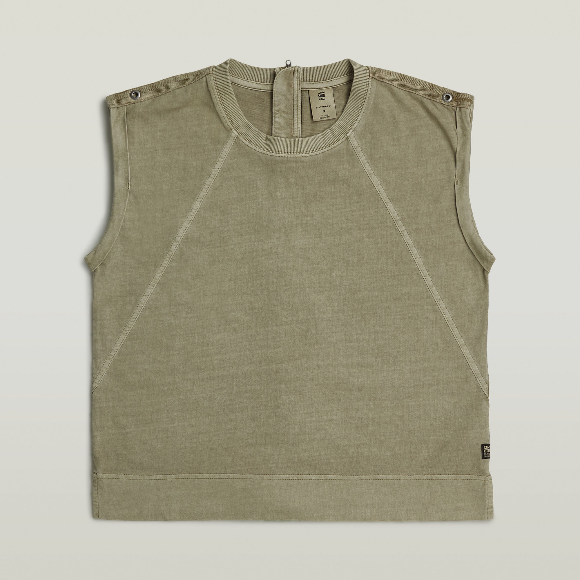 G-Star RAW Back Zip Overdyed Top Groen Dames
