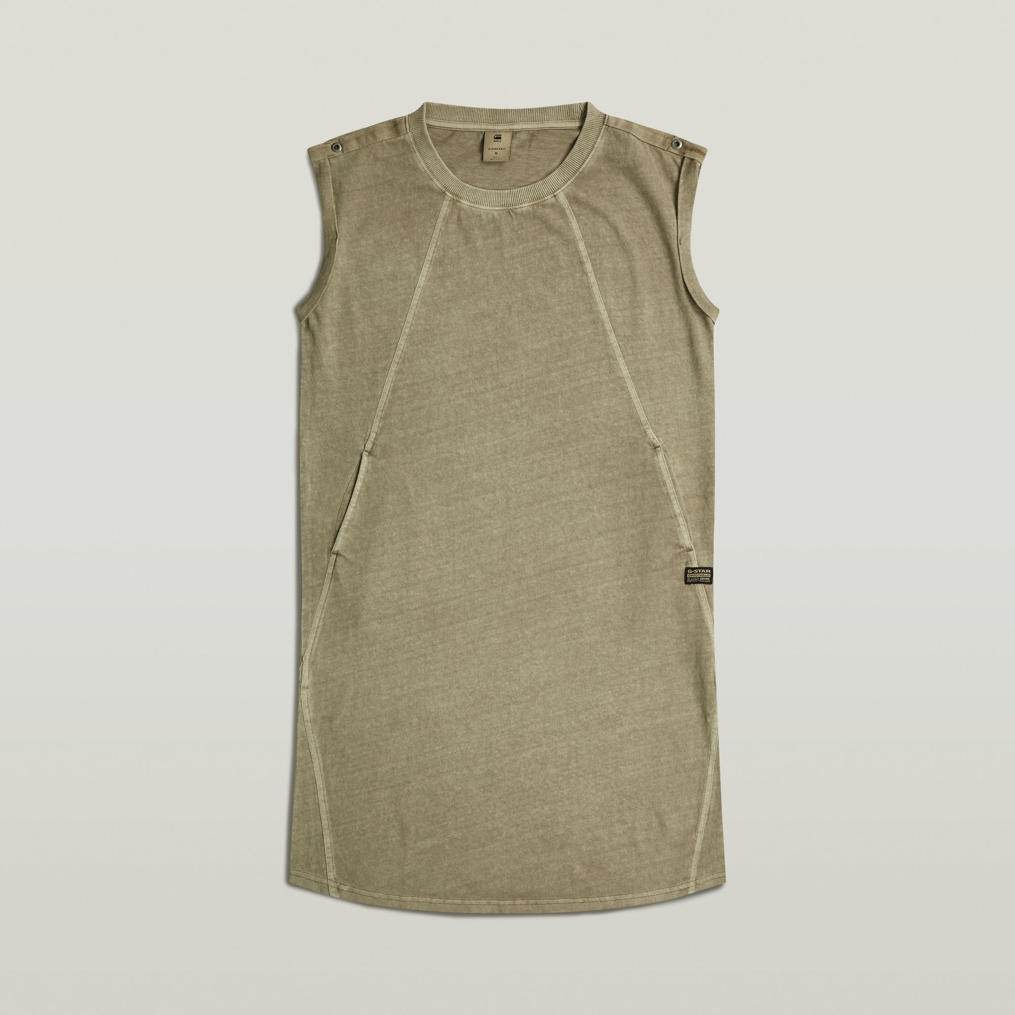 G-Star RAW Seam Detail Overdyed Loose Jurk Groen Dames