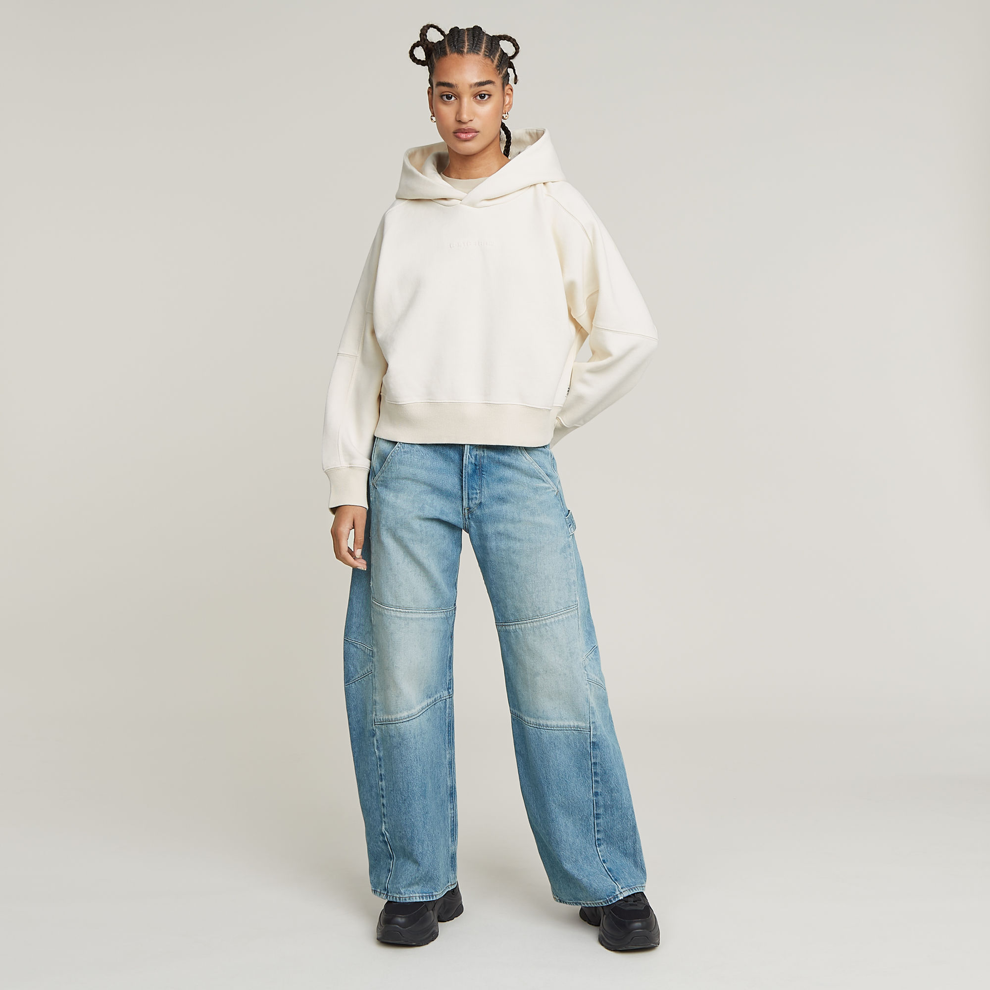 G-Star RAW Embossed Oversized Hoodie Wit Dames