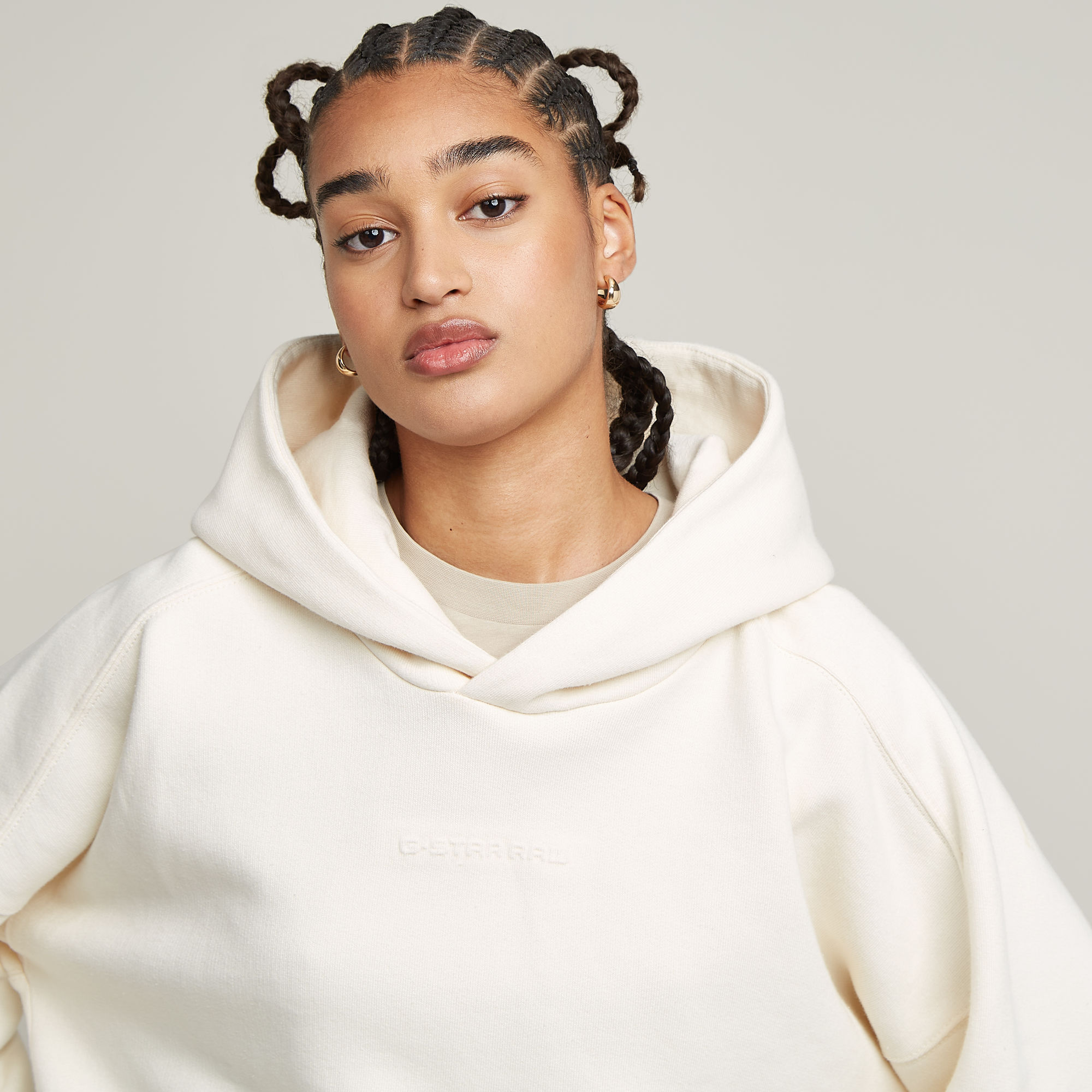 G-Star RAW Embossed Oversized Hoodie Wit Dames