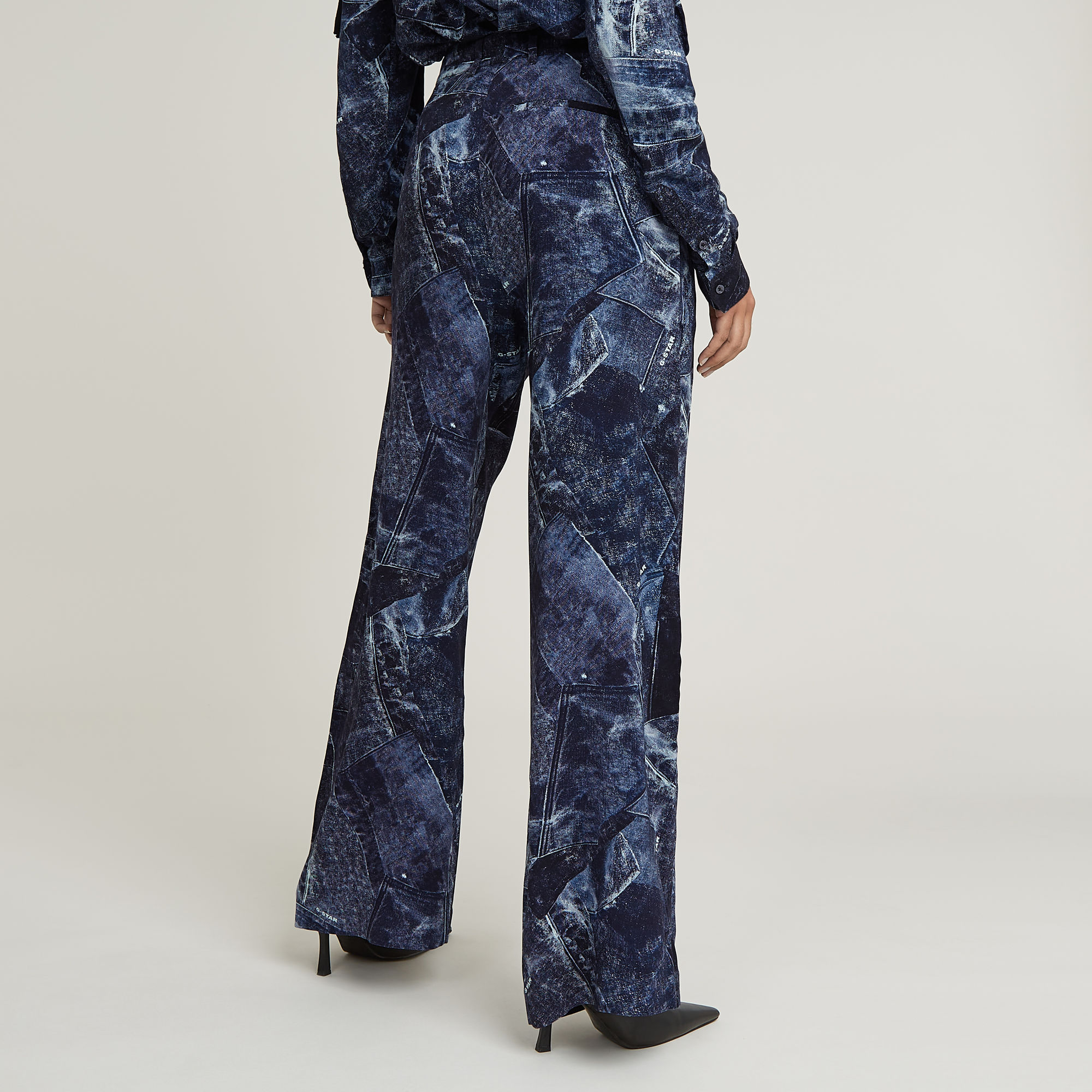 G-Star RAW Fluid Wide Leg Broek Meerkleurig Dames