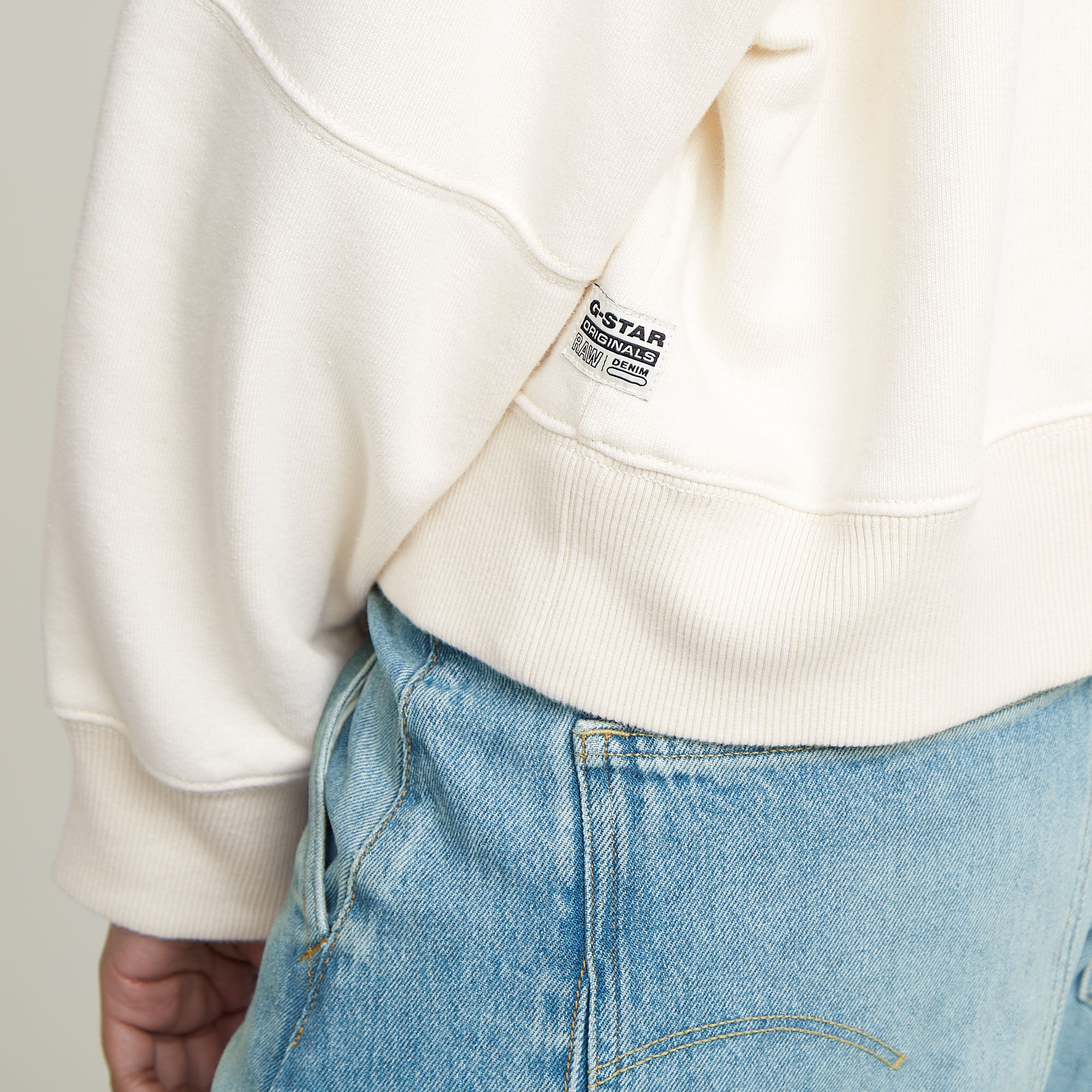 G-Star RAW Embossed Oversized Hoodie Wit Dames