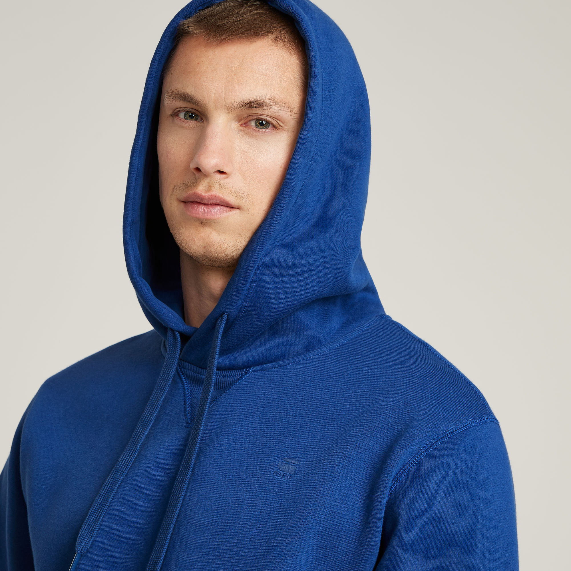 G-Star RAW Premium Core Hoodie Midden blauw Heren