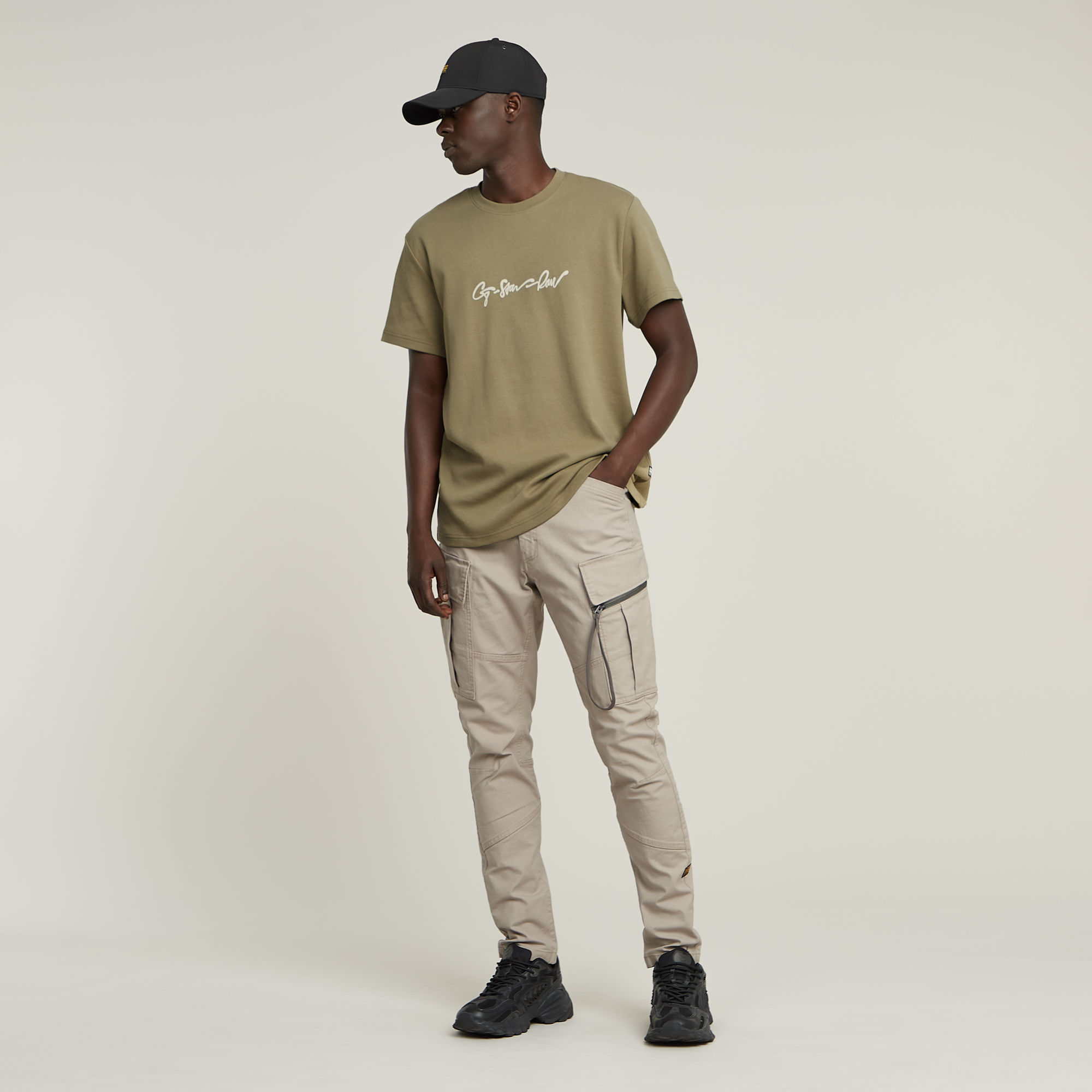 G-Star RAW Zip Pocket 3D Skinny Cargo Broek 2.0 Beige Heren