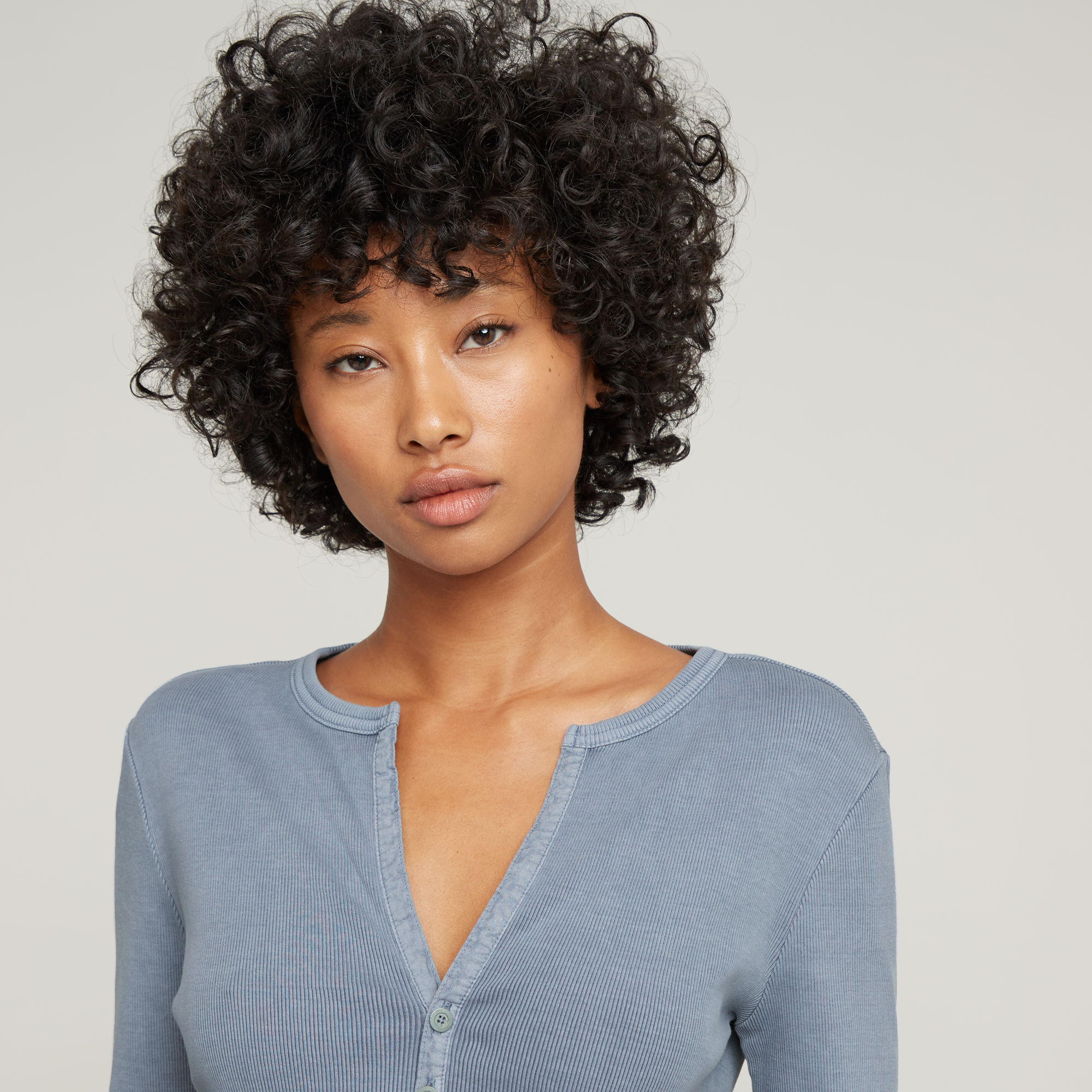 G-Star RAW Deep V-Neck Slim Top Lichtblauw Dames