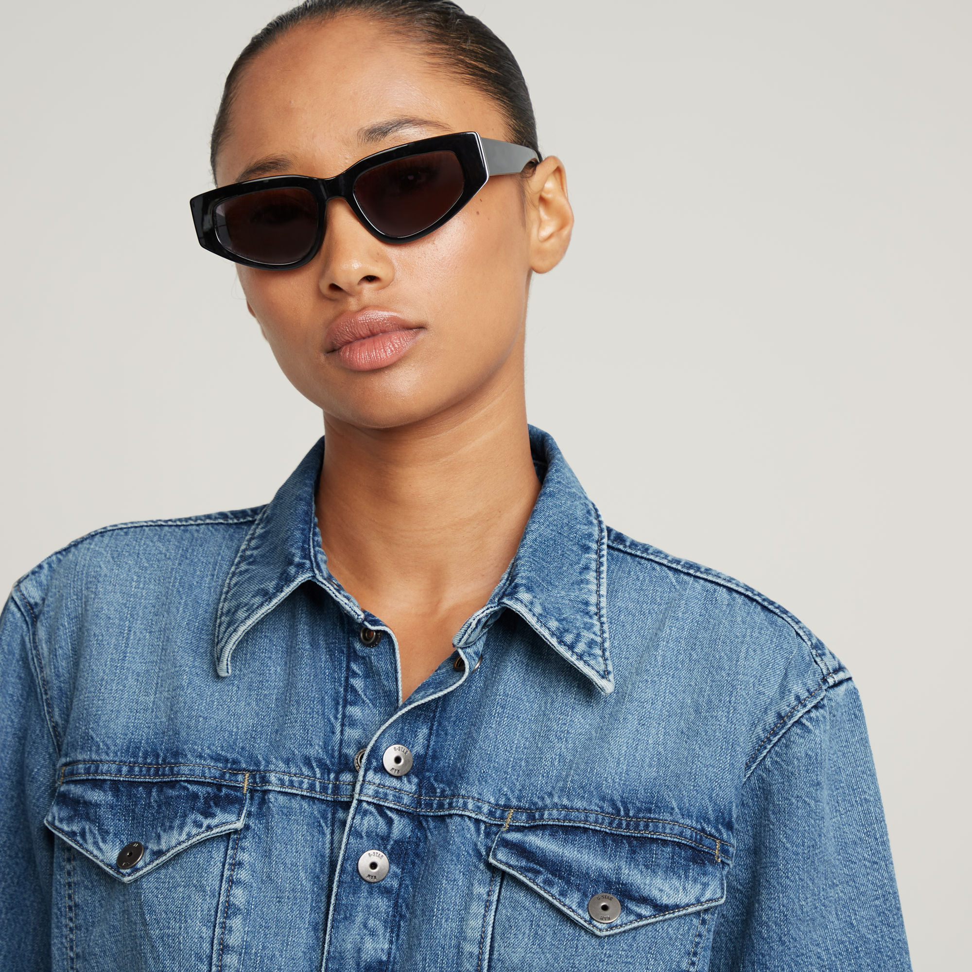 G-Star RAW Jurk Biker Midden blauw Dames