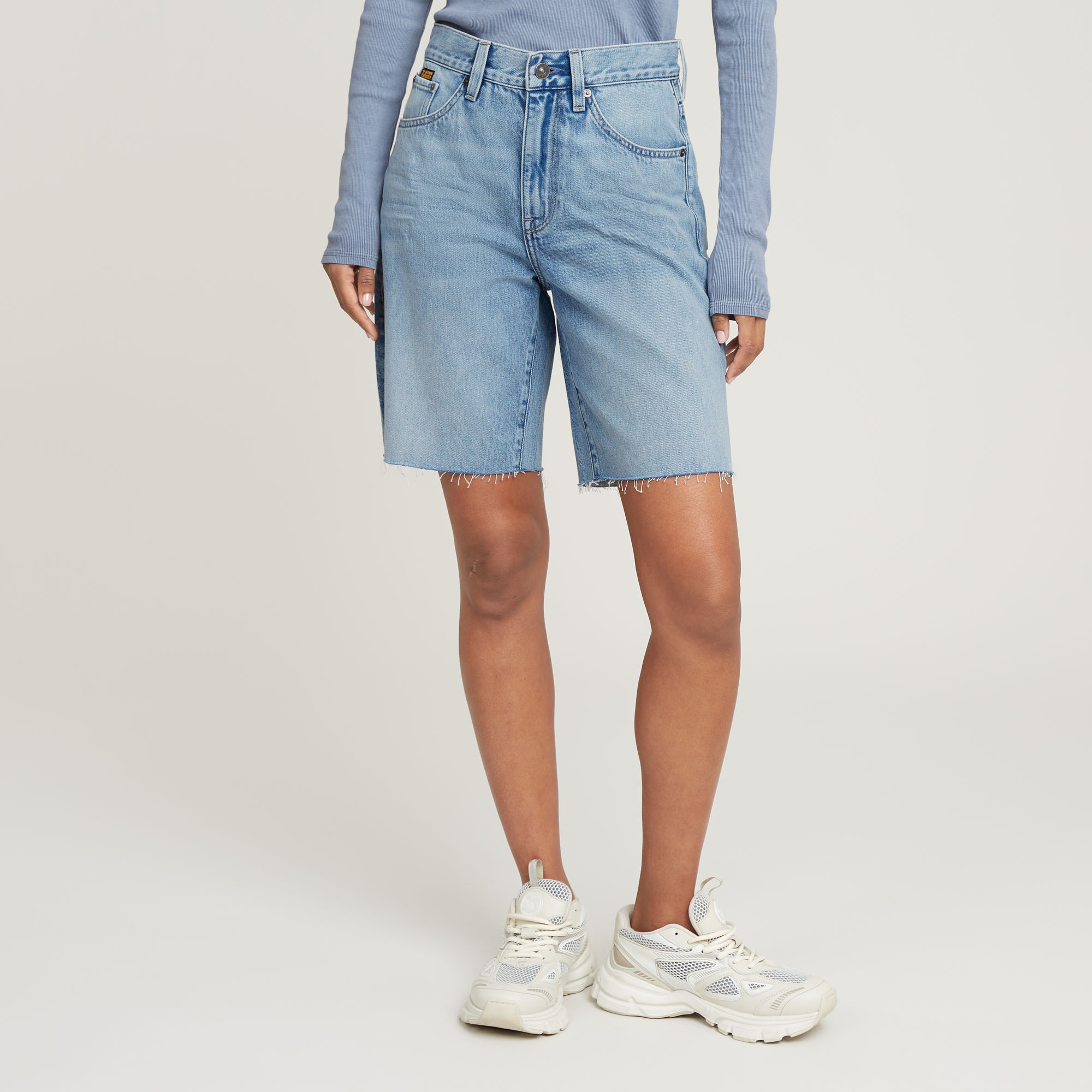 Viktoria Bermuda Shorts Raw Edge - Hellblau - Damen