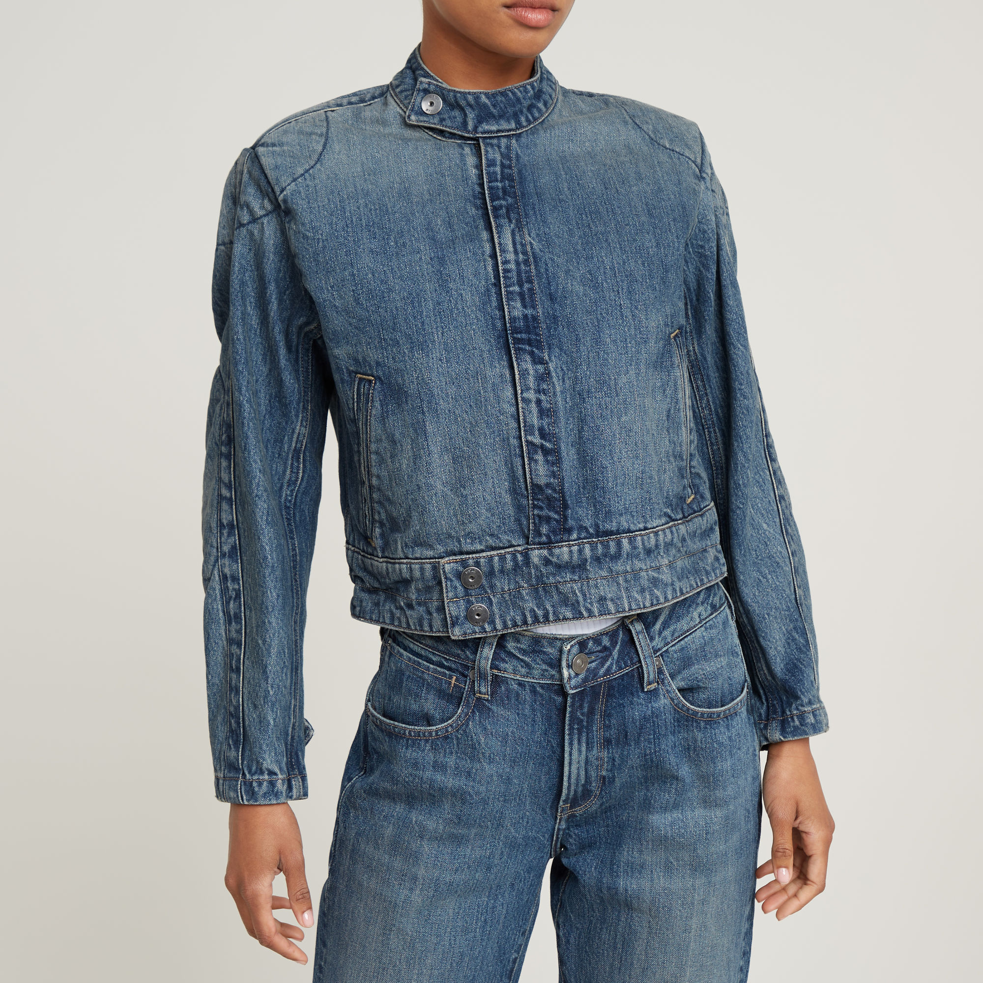 G-Star RAW Short Moto Jack Midden blauw Dames