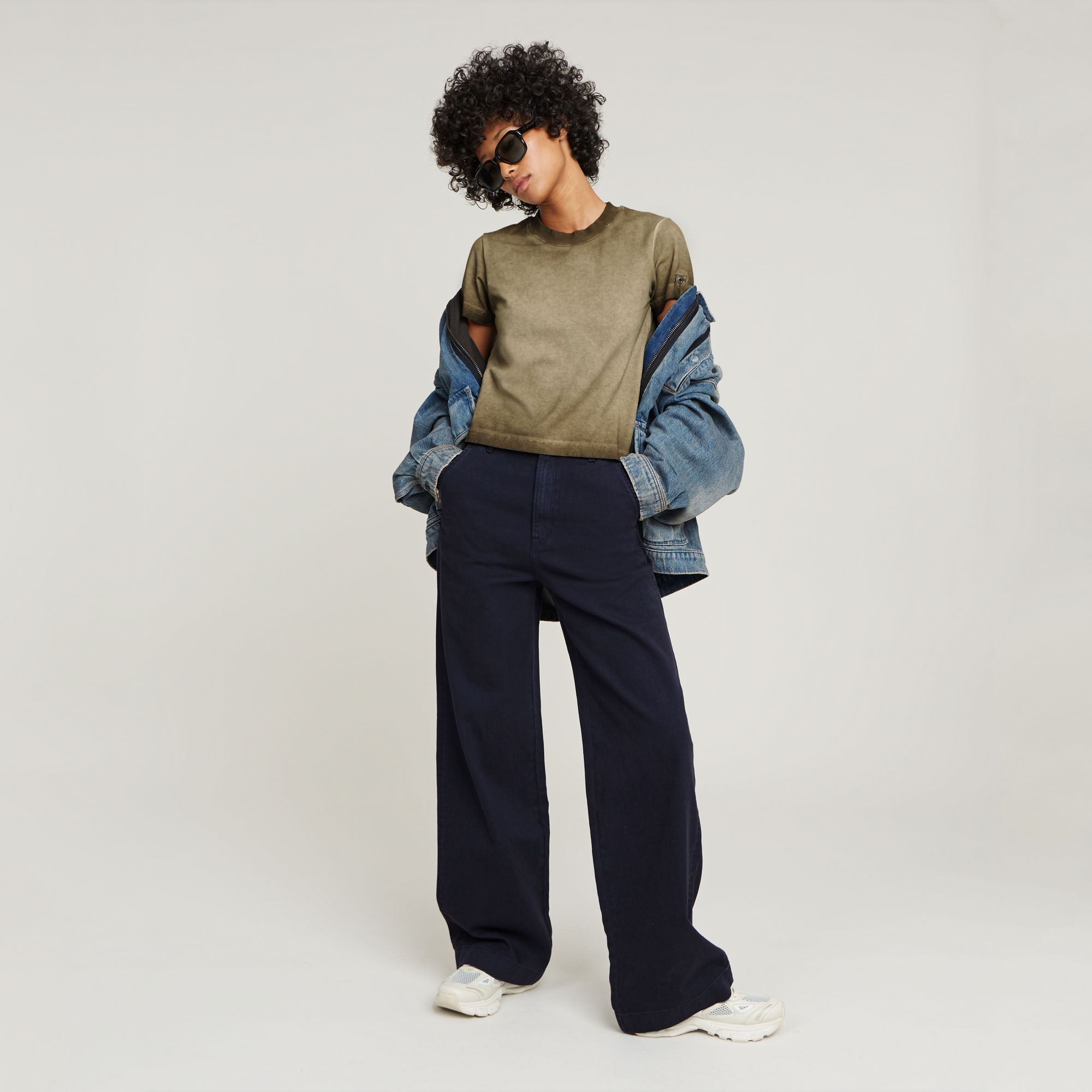 G-Star RAW Deck 2.0 High Loose Chino Donkerblauw Dames