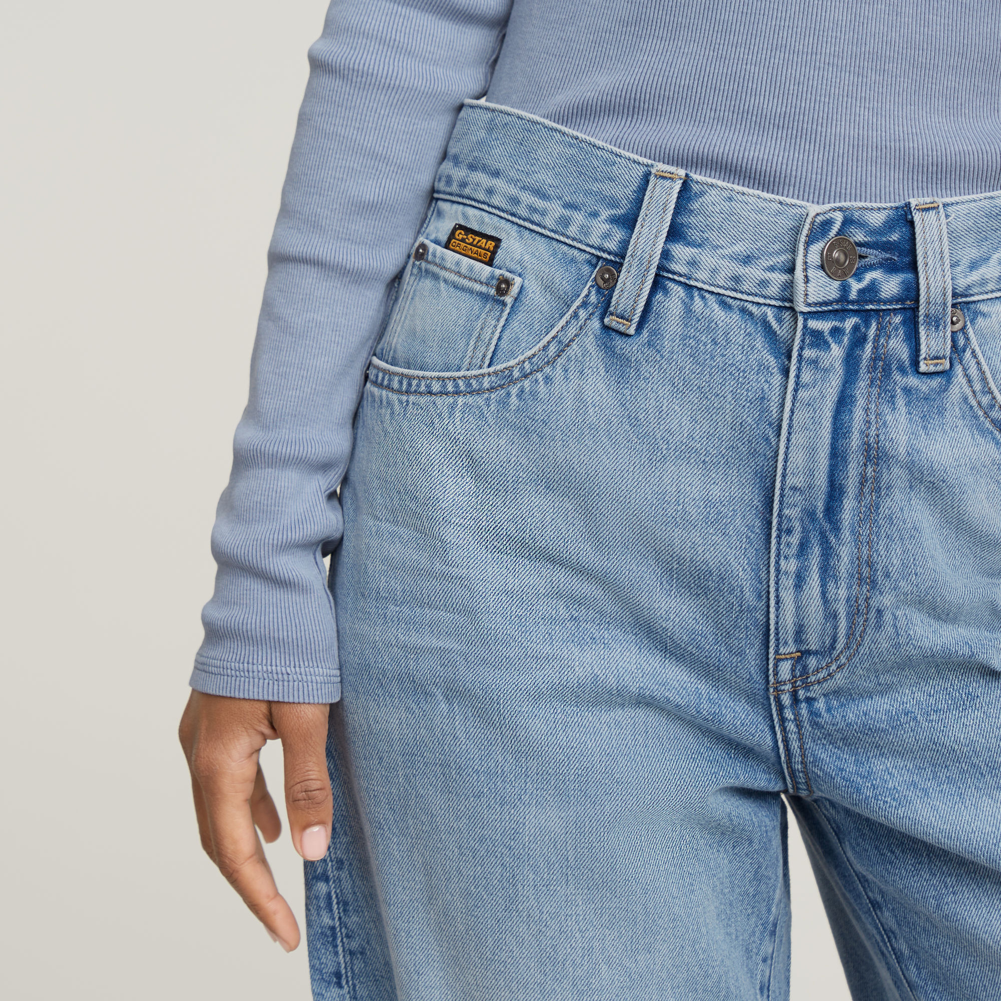 G-Star RAW Viktoria Bermuda Short Raw Edge Lichtblauw Dames