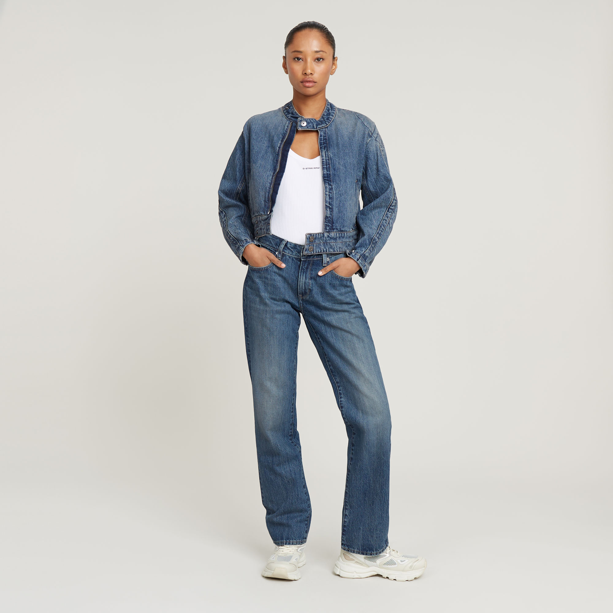 G-Star RAW Short Moto Jack Midden blauw Dames