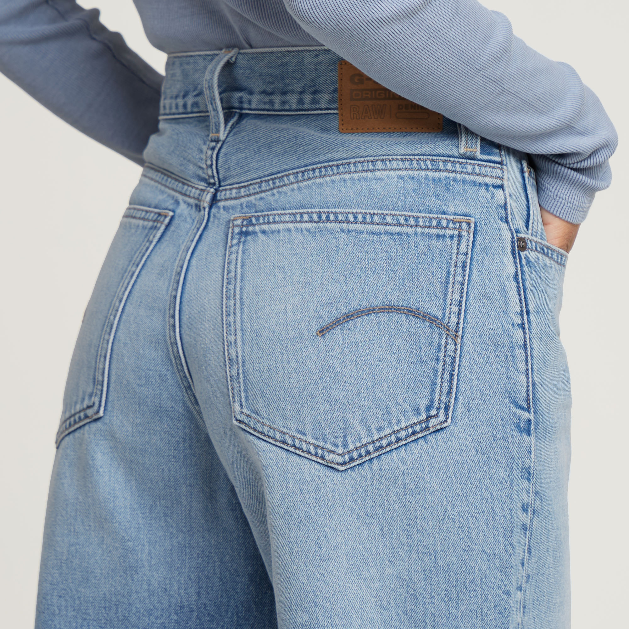 G-Star RAW Viktoria Bermuda Short Raw Edge Lichtblauw Dames