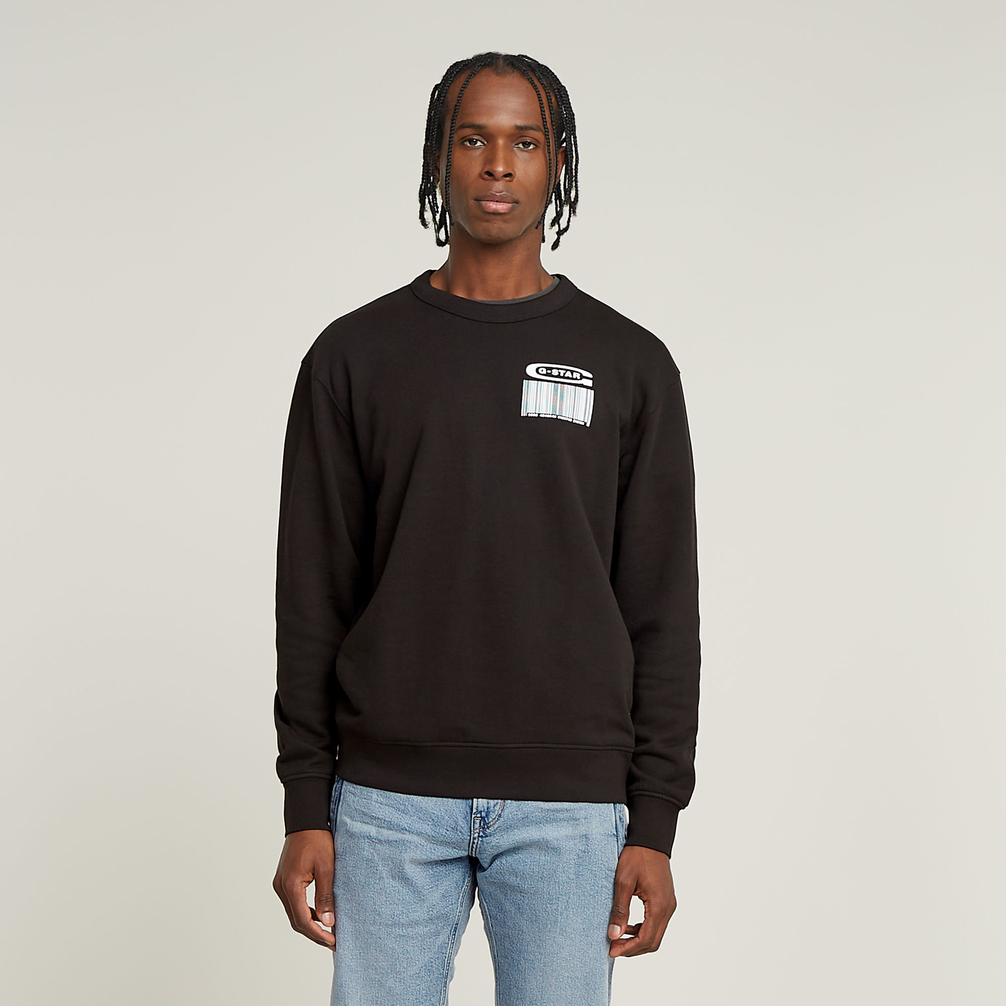 G-Star RAW Substance Back Graphic Relaxed Sweater Zwart Heren