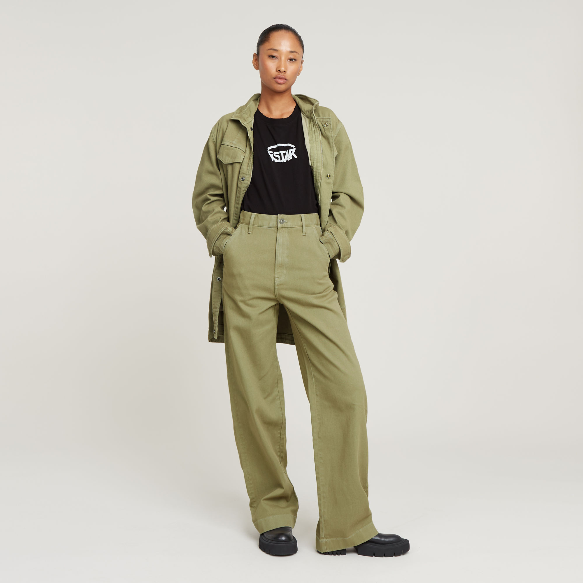 G-Star RAW Logo Relaxed Korte Top Zwart Dames