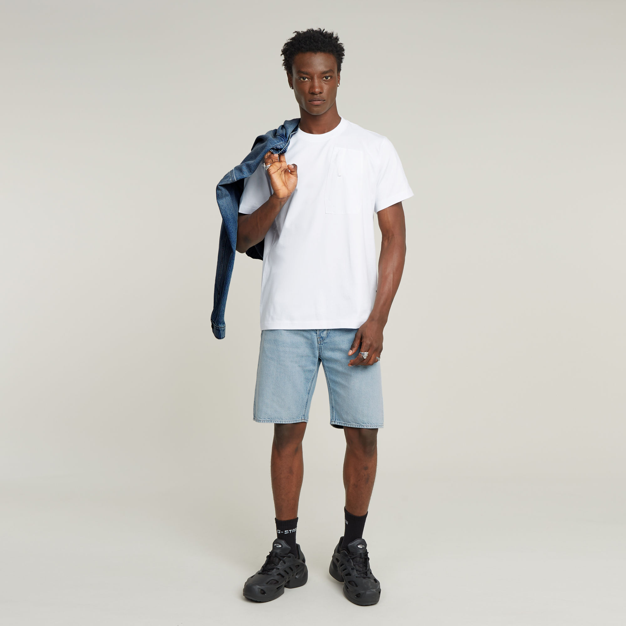 G-Star RAW Outdoor Woven Pocket Loose T-Shirt Wit Heren