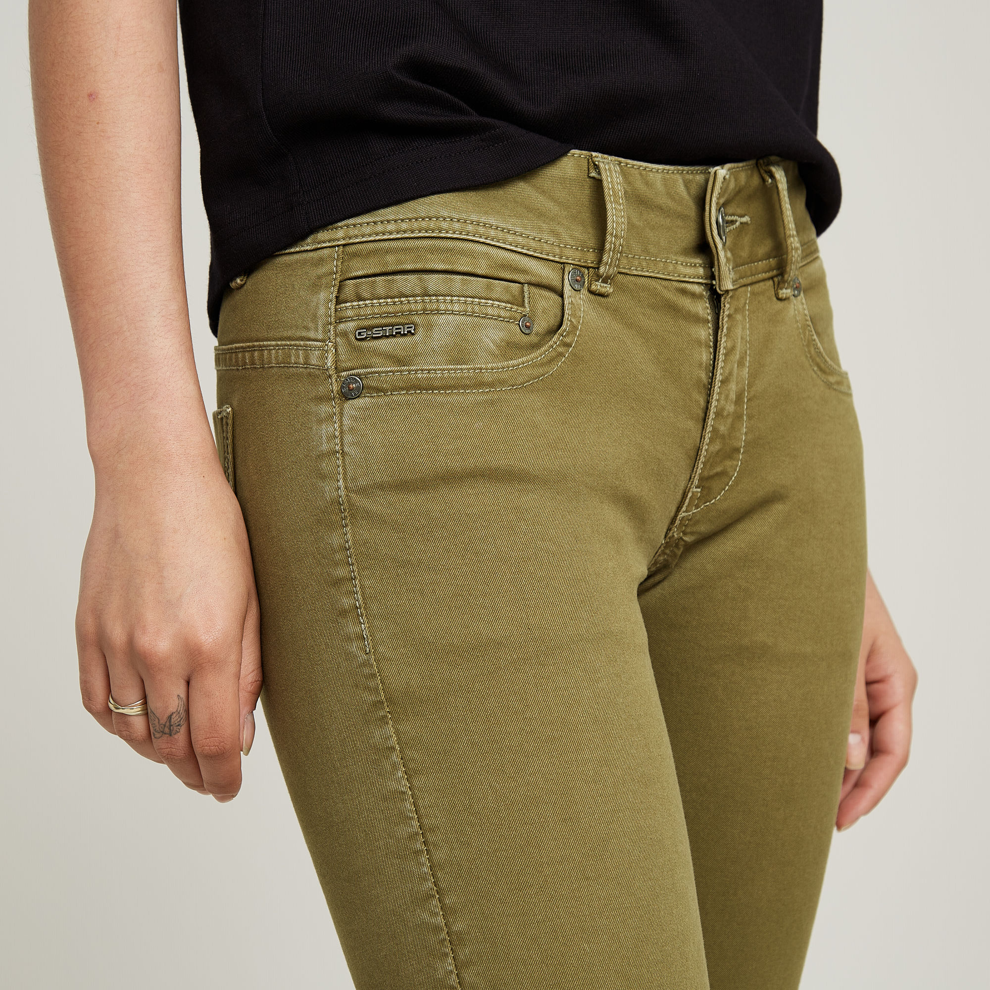 G-Star RAW Midge Slim Straight Chino Groen Dames