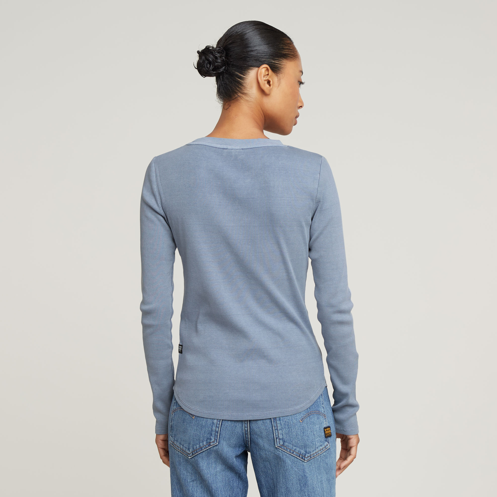 G-Star RAW Overdyed Slim Top Lichtblauw Dames