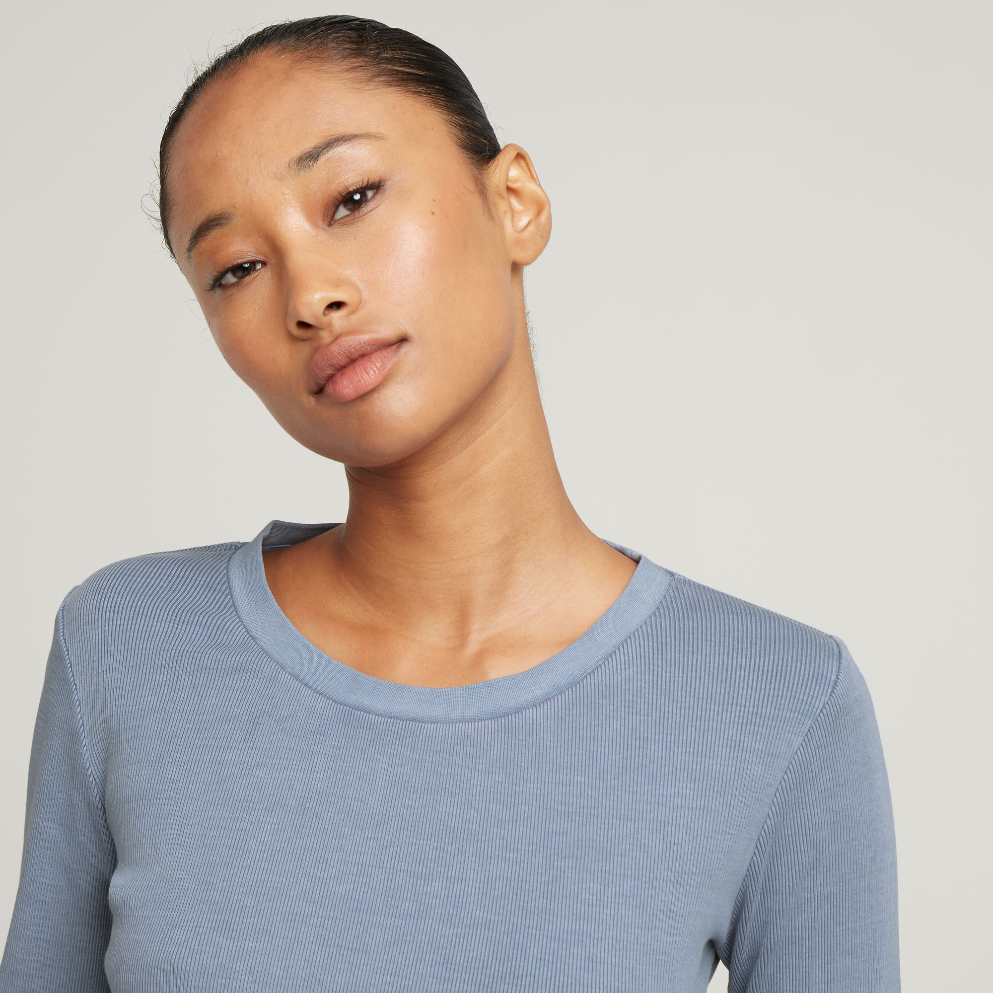G-Star RAW Overdyed Slim Top Lichtblauw Dames