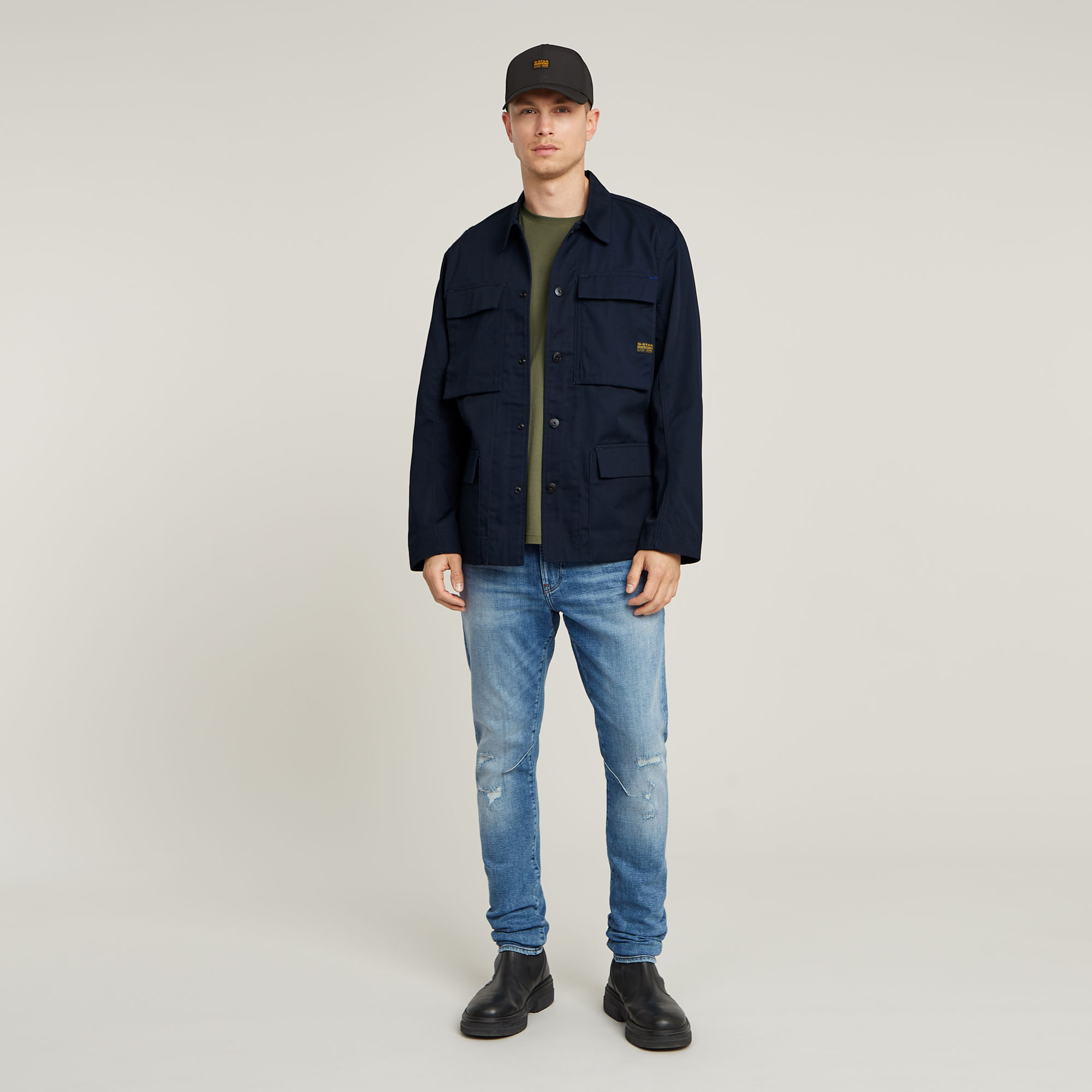 G-Star RAW 4 Pocket Overshirt Donkerblauw Heren