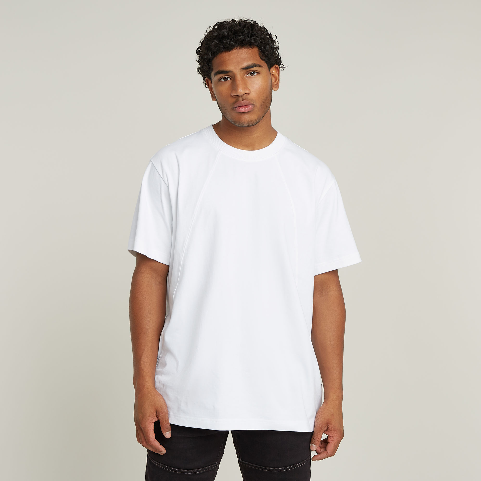 Seam Detail Loose T-Shirt - Weiß - Herren