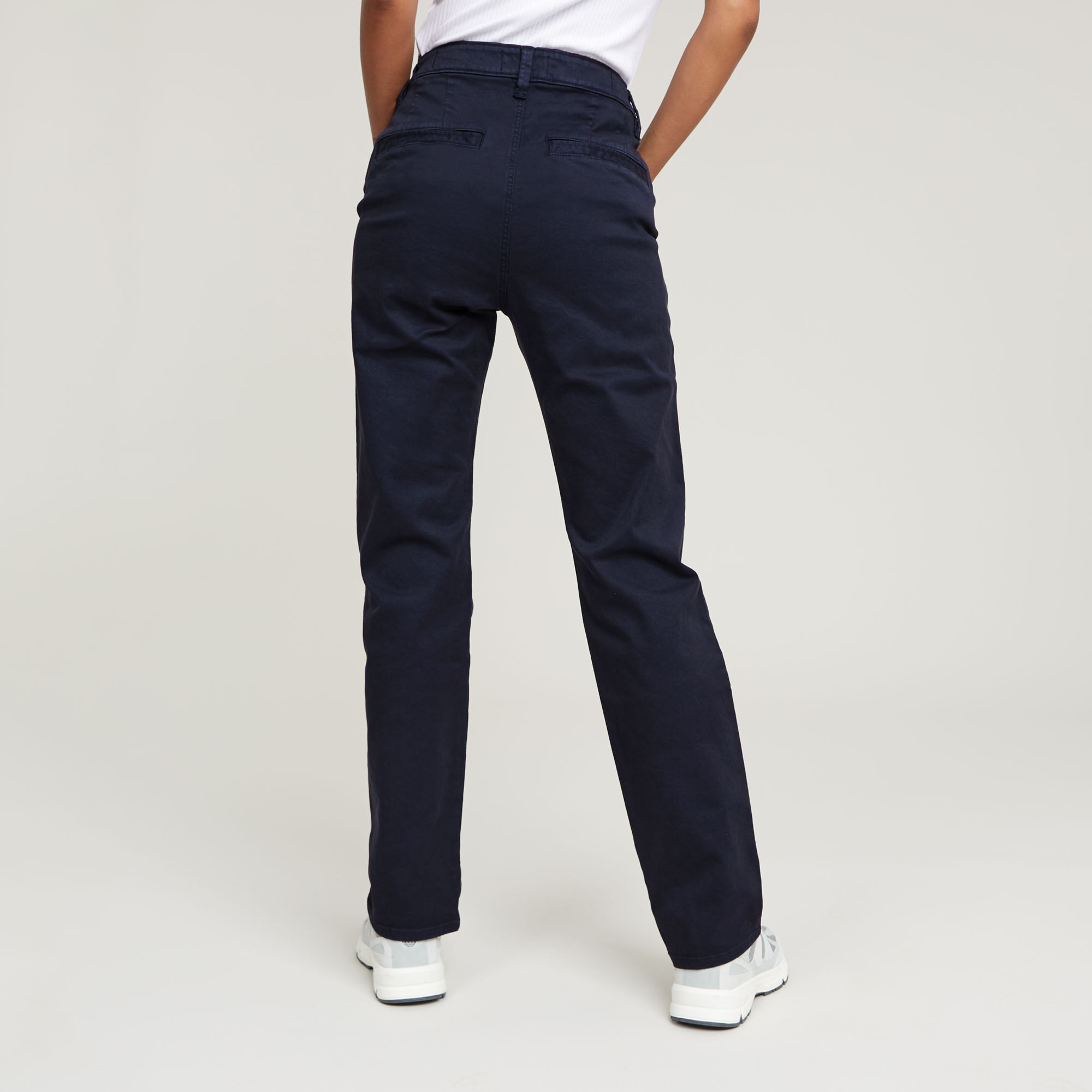 G-Star RAW Viktoria High Straight Chino Donkerblauw Dames