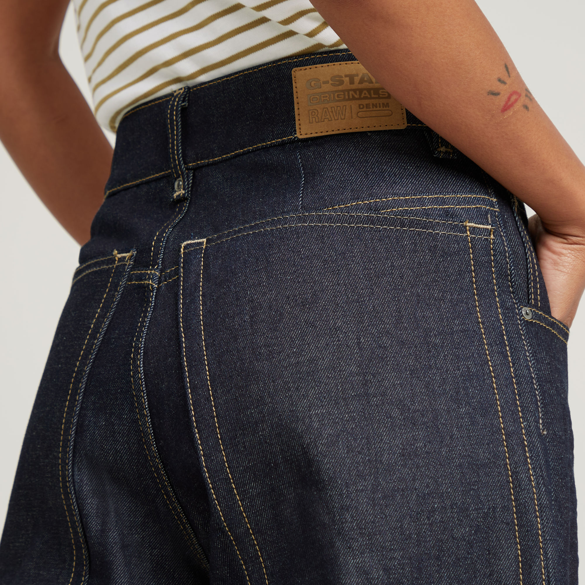 G-Star RAW Skater Long Pocket High Loose Jeans Donkerblauw Dames