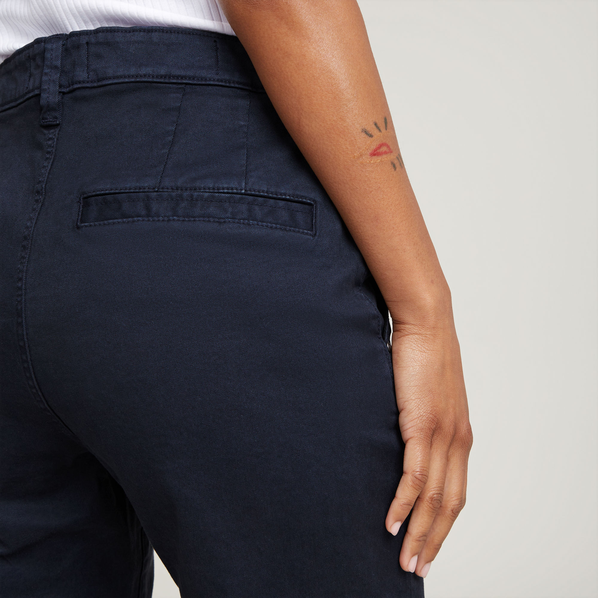 G-Star RAW Viktoria High Straight Chino Donkerblauw Dames