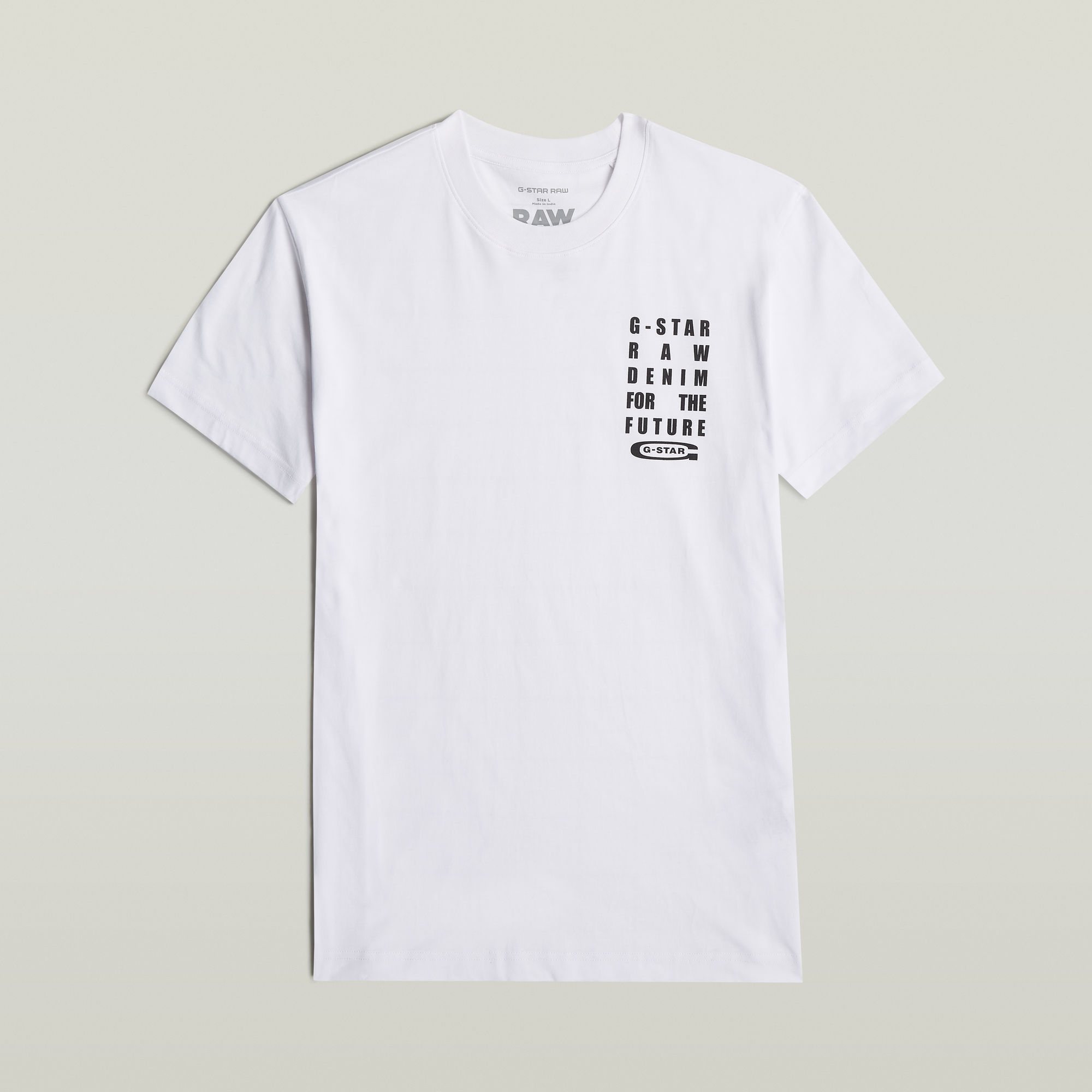 G-Star RAW Text Chest T-Shirt Wit Heren