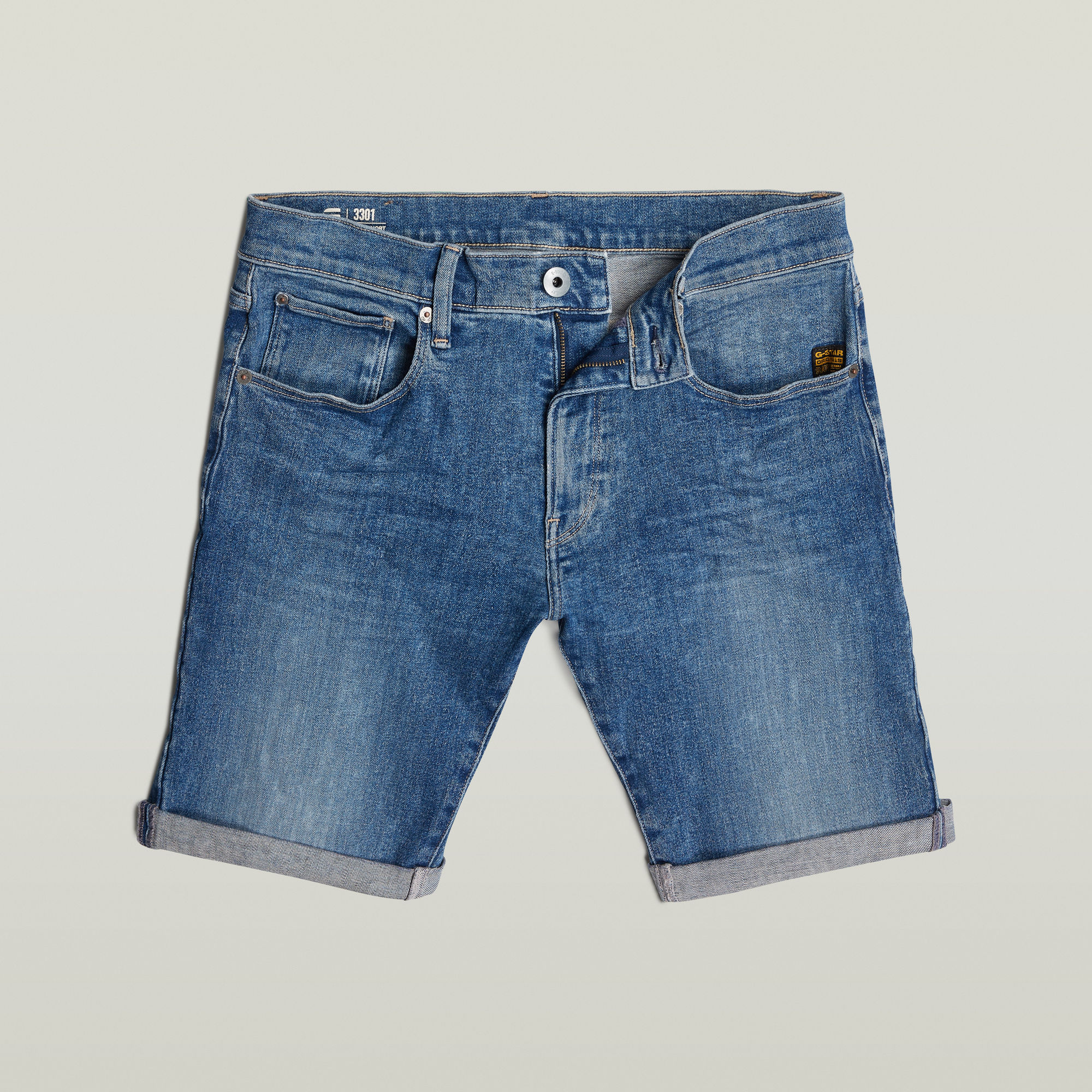 G-Star RAW 3301 Slim Denim Short Midden blauw Heren